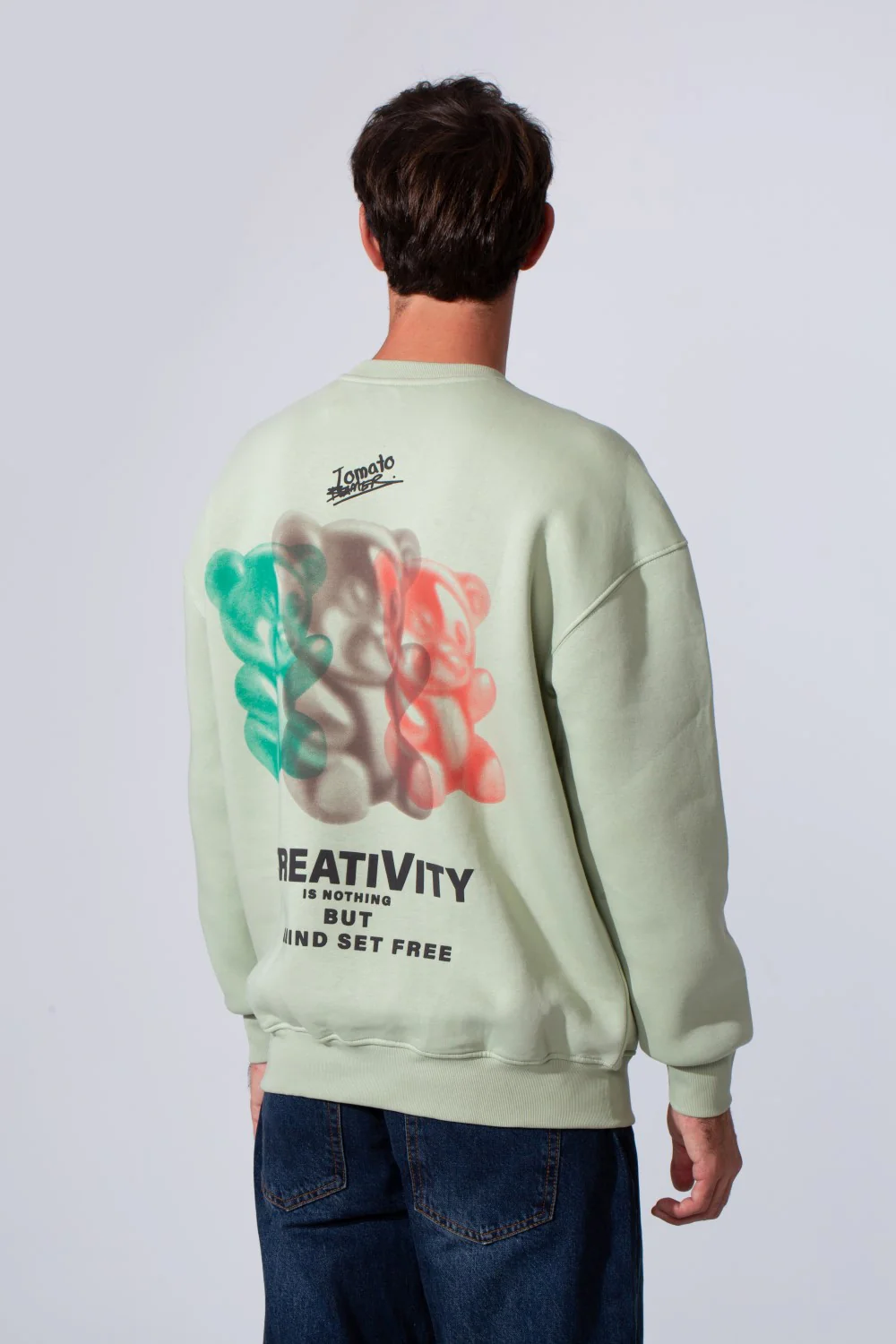 Men's Printed Regular Fit Round Neck Melton Cotton Sweatshirt - Image 6