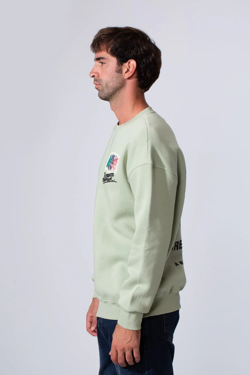 Men's Printed Regular Fit Round Neck Melton Cotton Sweatshirt - Image 7