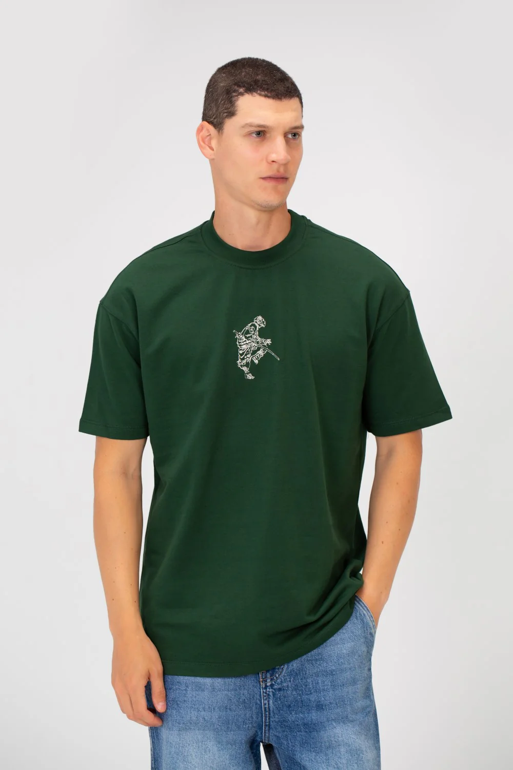 Men's Printed Regular Fit Summer Melton Crew Neck Half Sleeve T-Shirt