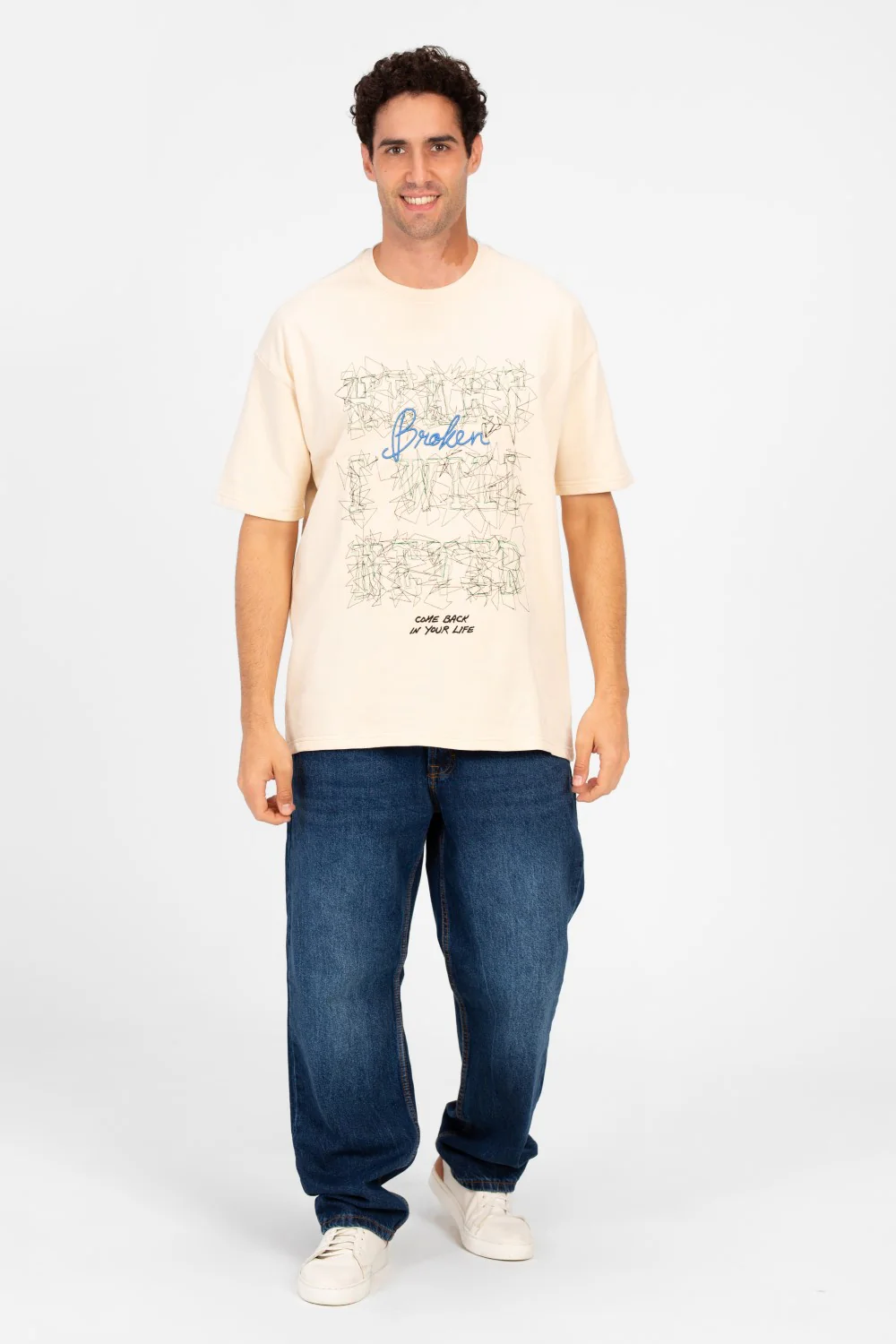 Men's Printed Round Neck Half Sleeve T-shirt - Image 4