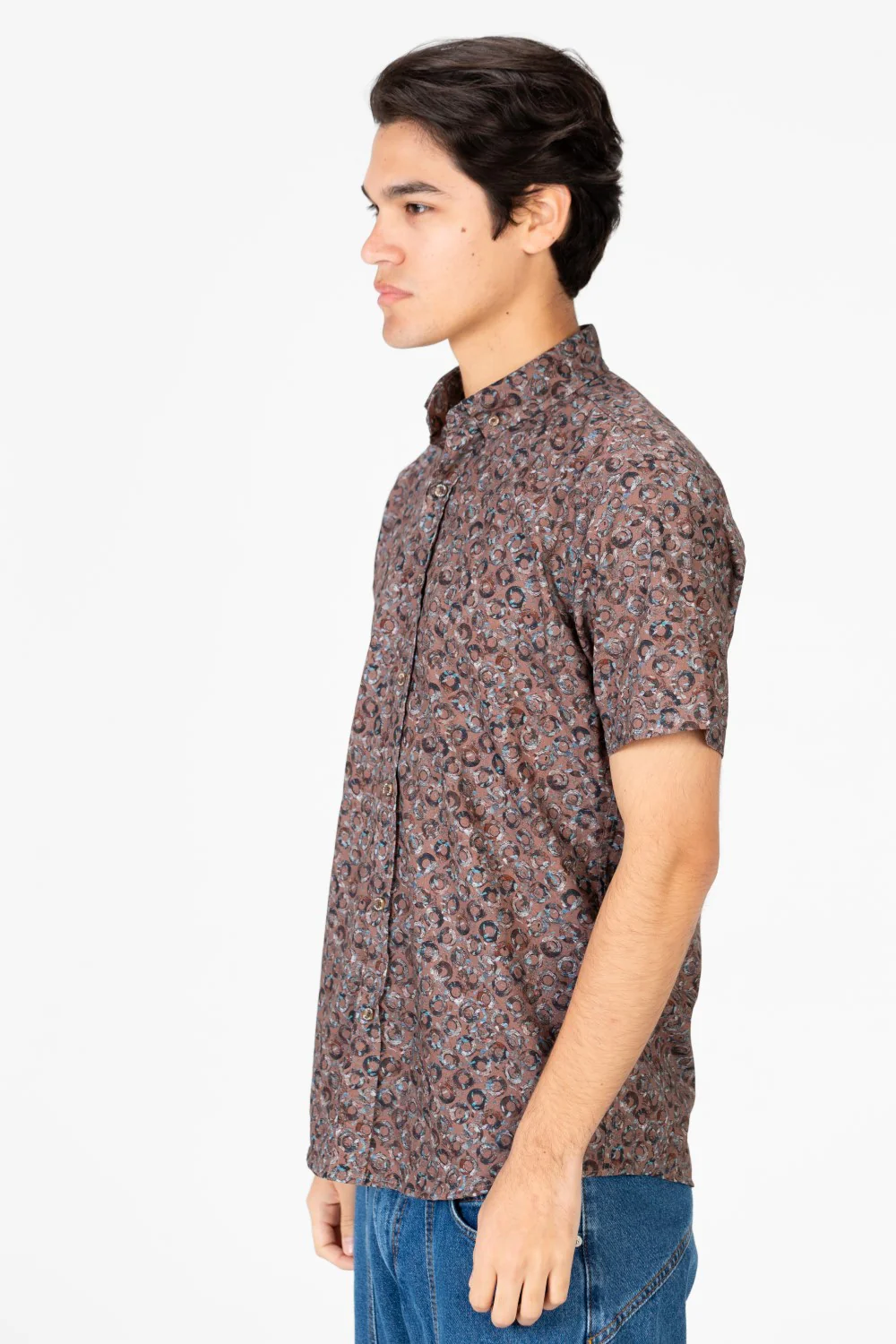 Men's Printed Slim Fit Half Sleeve Shirt - Image 3