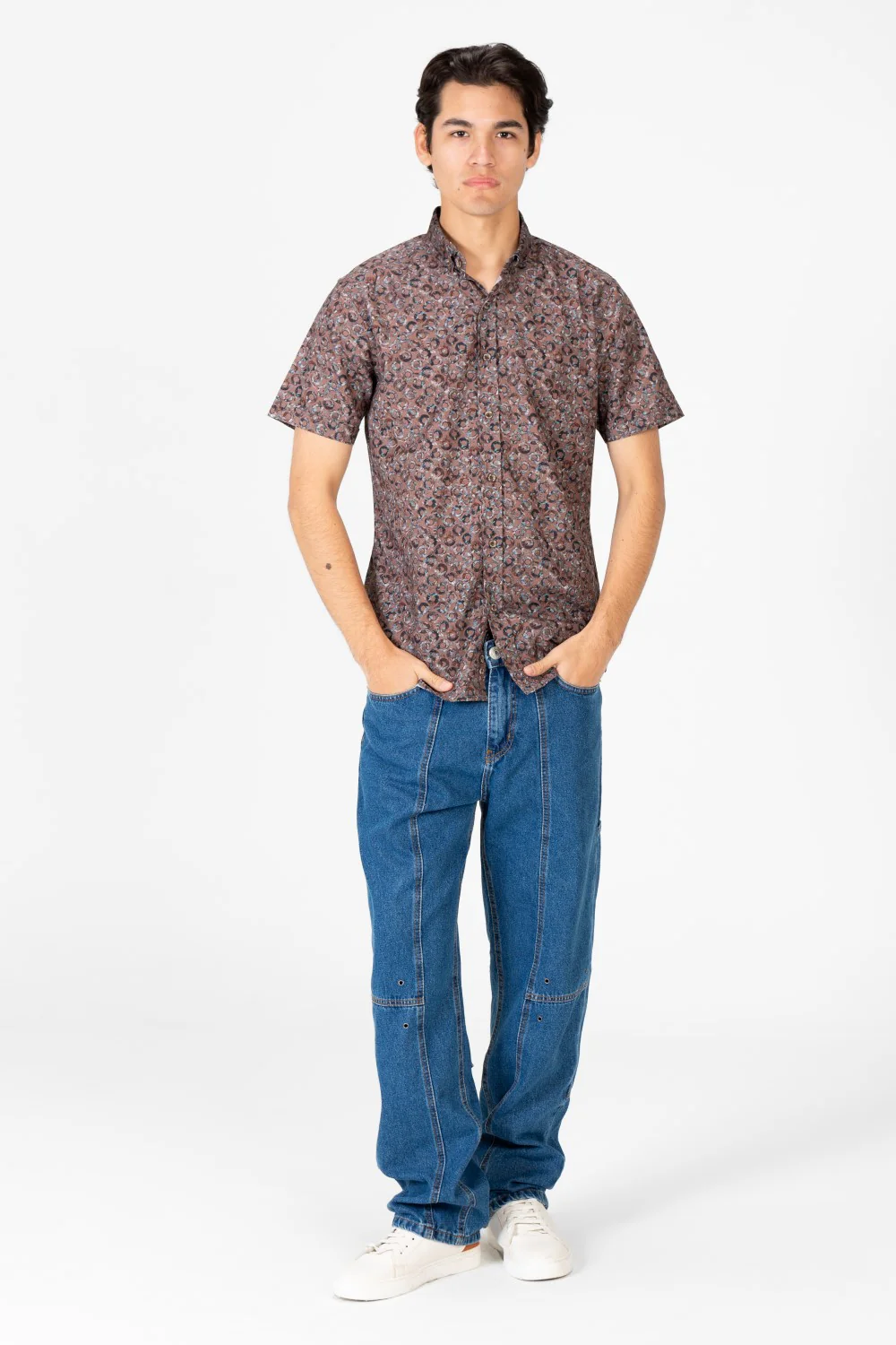 Men's Printed Slim Fit Half Sleeve Shirt - Image 4