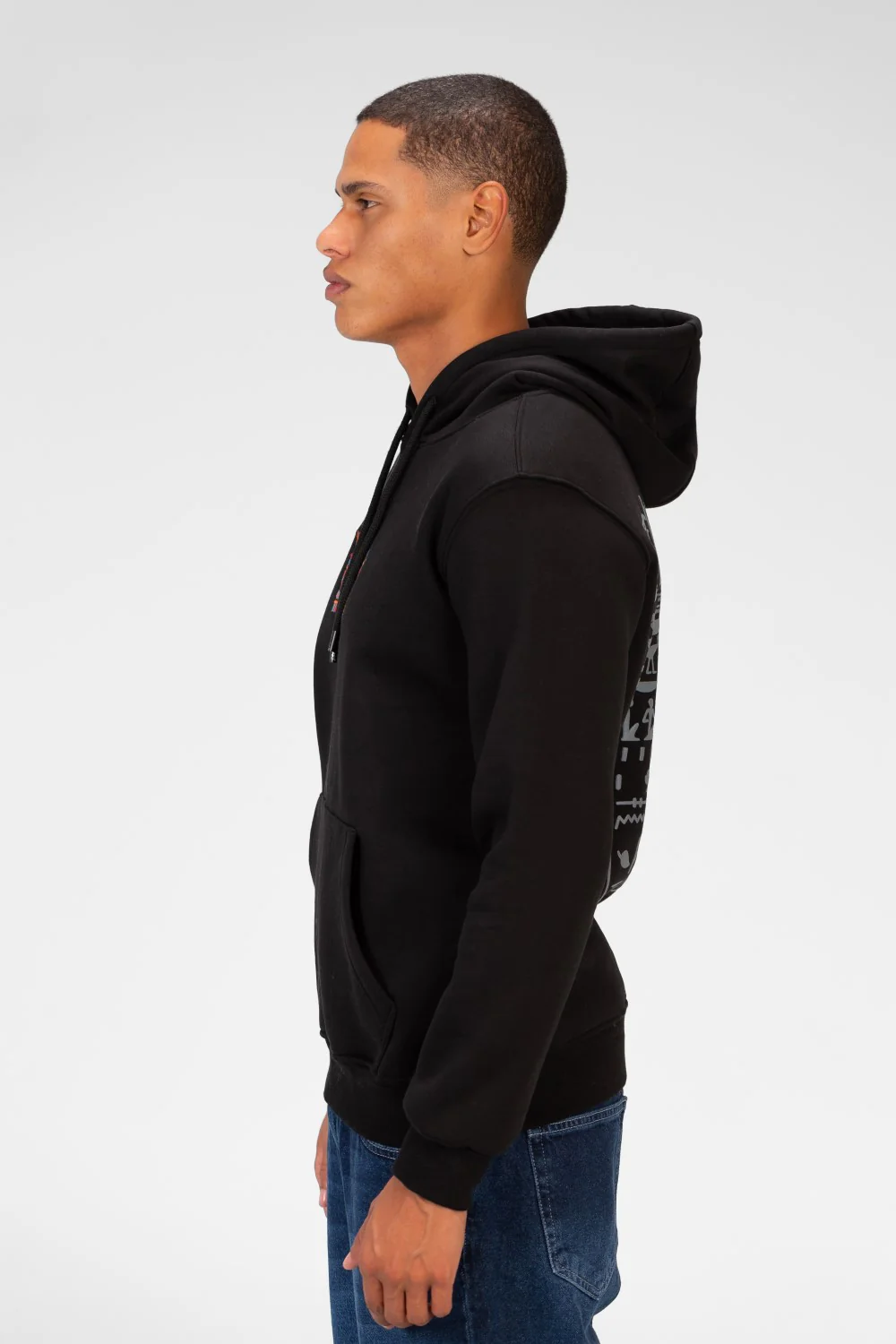 Men's Printed Slim Fit Sweatshirt With Front Pocket - Image 3