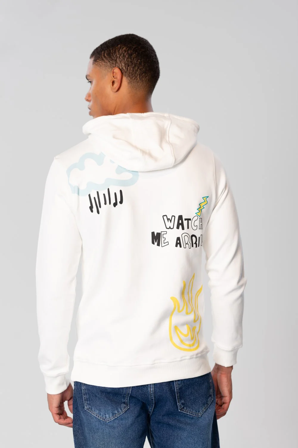 Men's Printed Sweatshirt With Front Pocket And Long Sleeves - Image 2