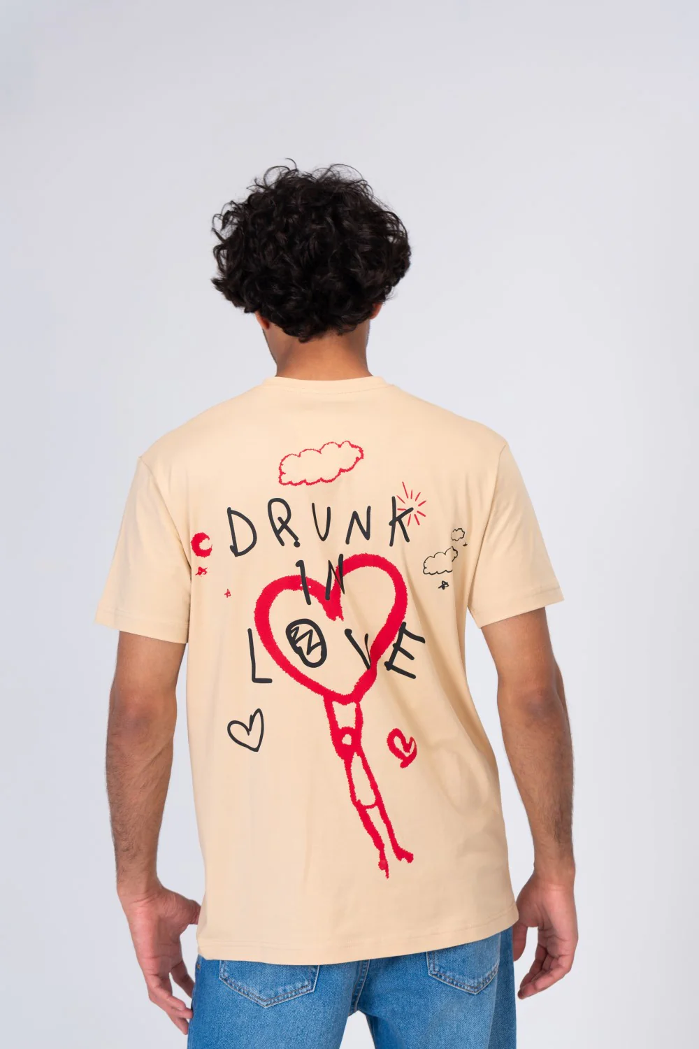 Mens Printed T-shirt With Badge Tomato Half Sleeves - Image 2