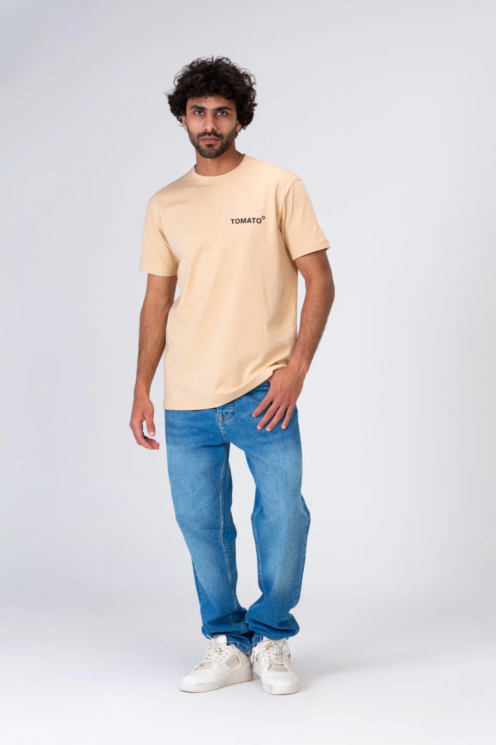 Mens Printed T-shirt With Badge Tomato Half Sleeves - Image 3