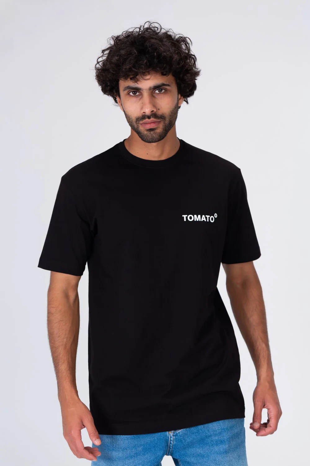 Mens Printed T-shirt With Badge Tomato Half Sleeves - Image 6