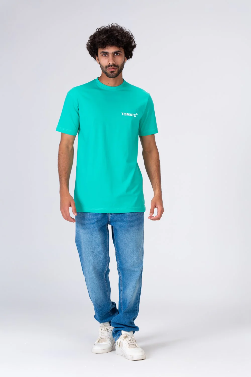 Mens Printed T-shirt With Badge Tomato Half Sleeves - Image 7