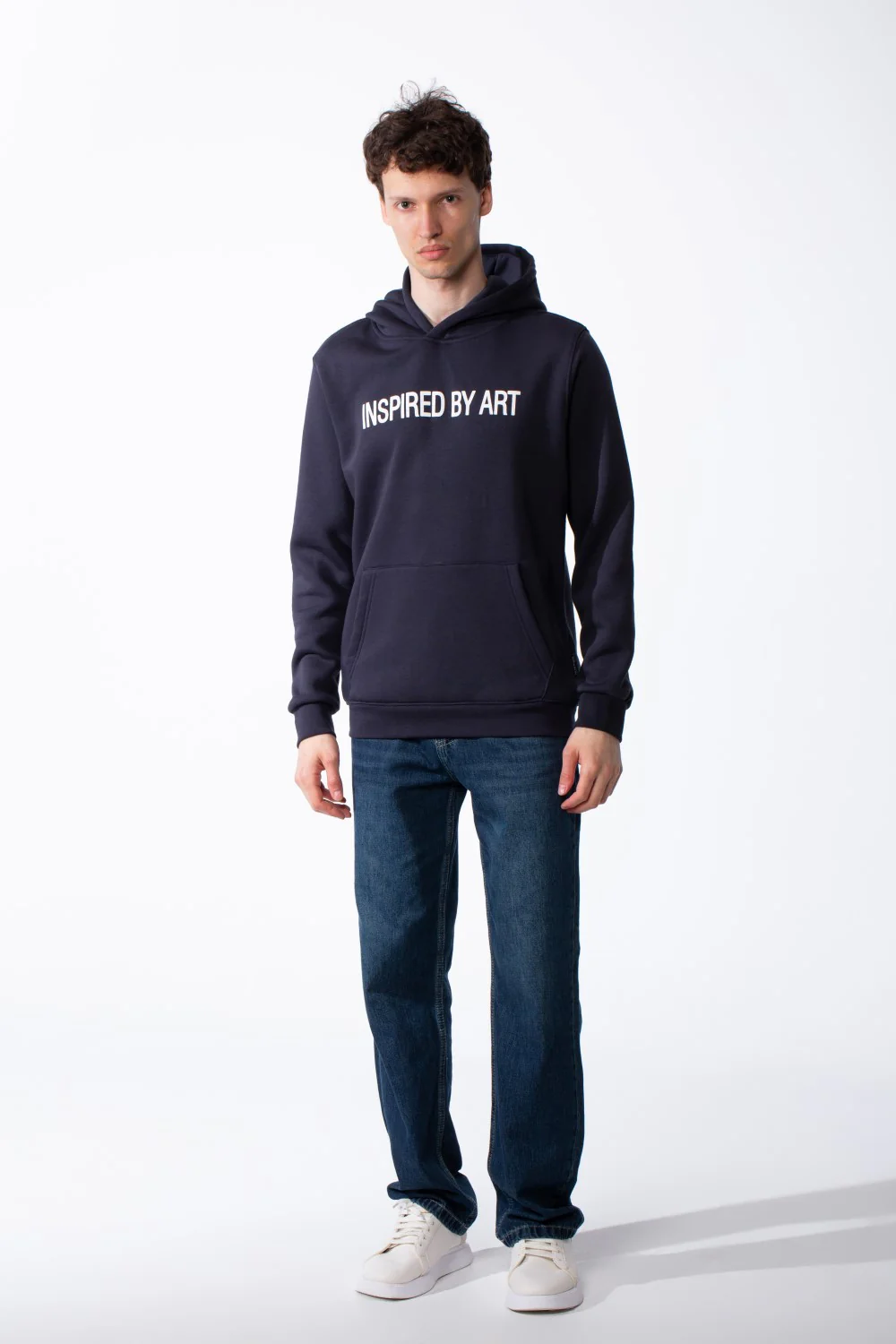 Men's Puff-Print Graphic Cross Over Hood Kangaroo Pocket Comfort With Clear Artistic Statement Slim Fit Sweatshirt - Image 11