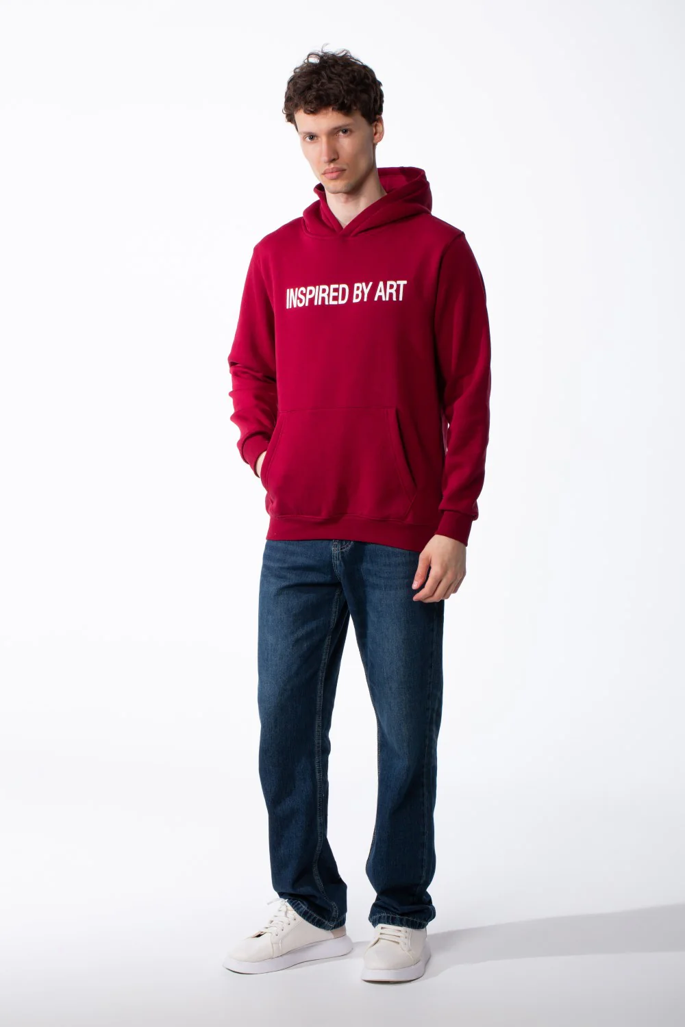Men's Puff-Print Graphic Cross Over Hood Kangaroo Pocket Comfort With Clear Artistic Statement Slim Fit Sweatshirt - Image 23