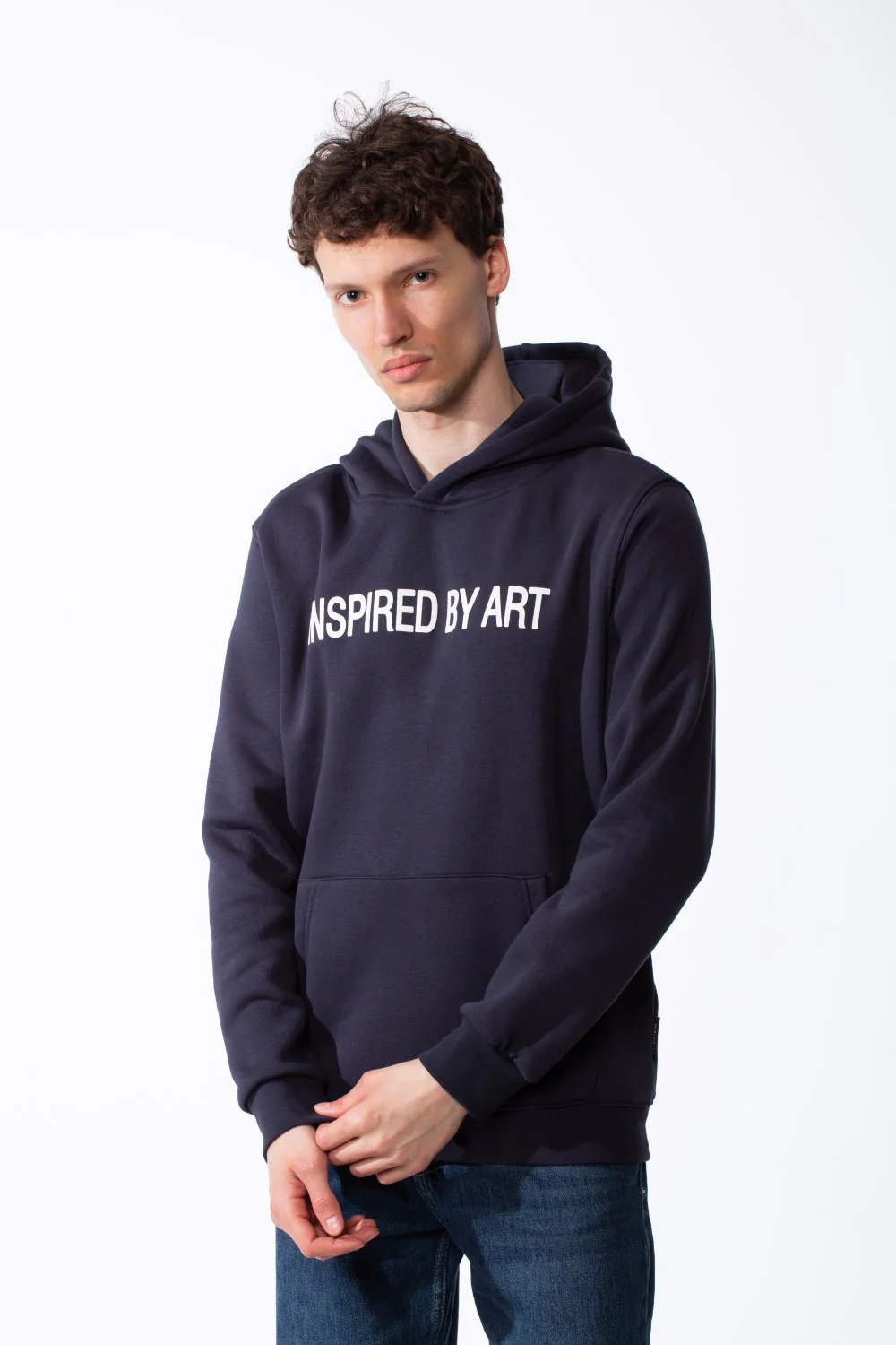 Men's Puff-Print Graphic Cross Over Hood Kangaroo Pocket Comfort With Clear Artistic Statement Slim Fit Sweatshirt - Image 9