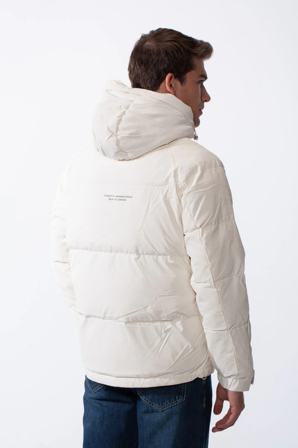 Men's Puffer Design Cozy Hood Side Pockets With Button Flap Front Zip-Up Warmth Waterproof Jacket - Image 8