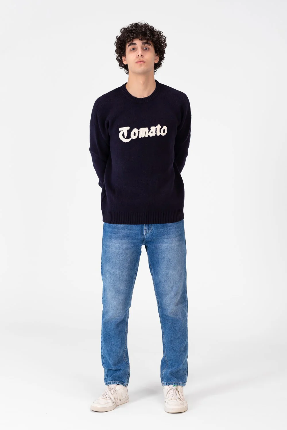 Men's Pullover With A Round Neck And Tomato Print On The Front And Back - Image 3