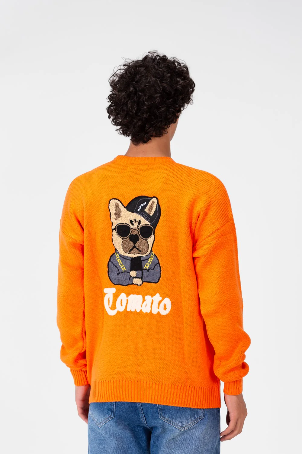 Men's Pullover With A Round Neck And Tomato Print On The Front And Back - Image 5