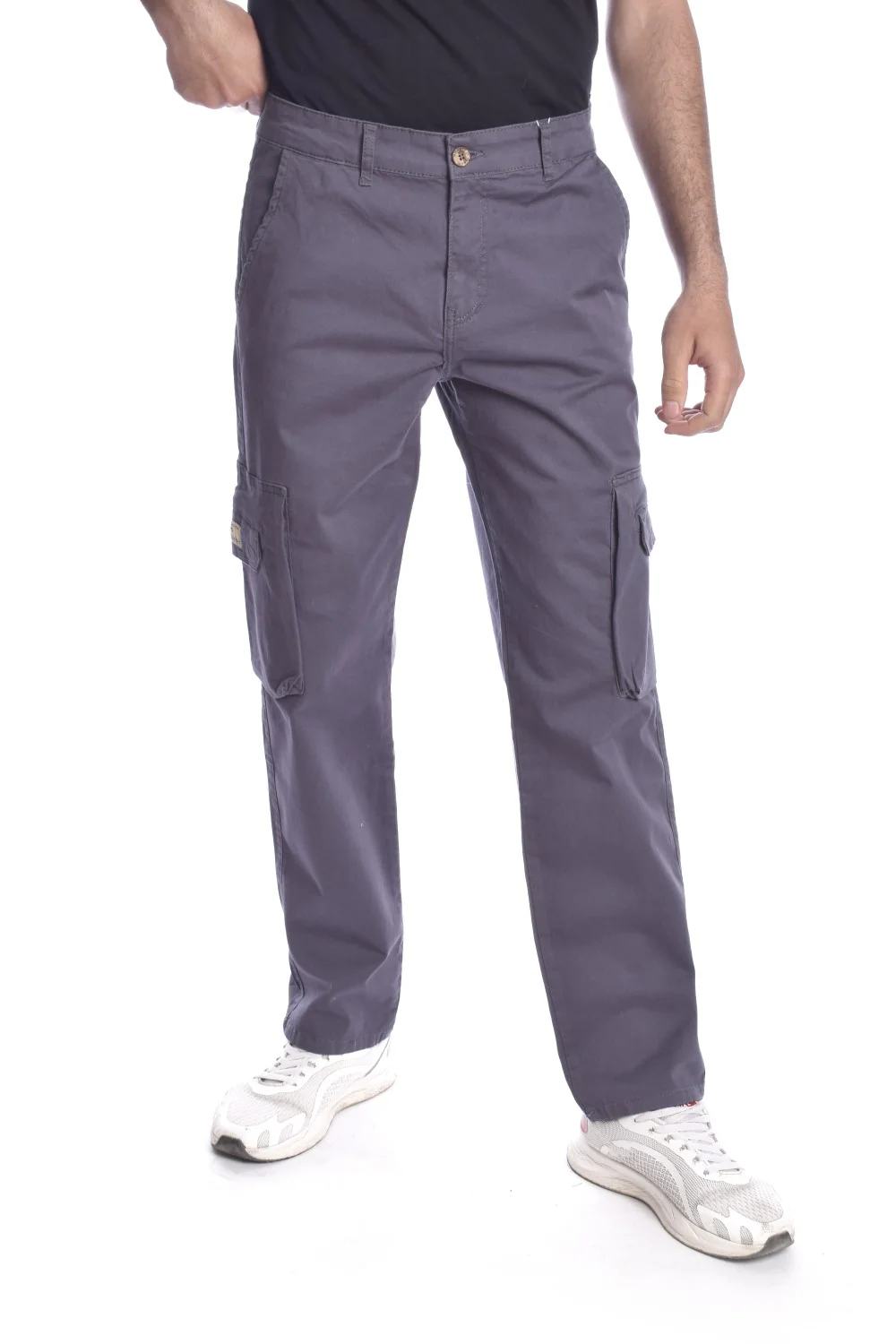 Men's Regular Fit Cargo Gabardines Pants With Unique Details - Image 3