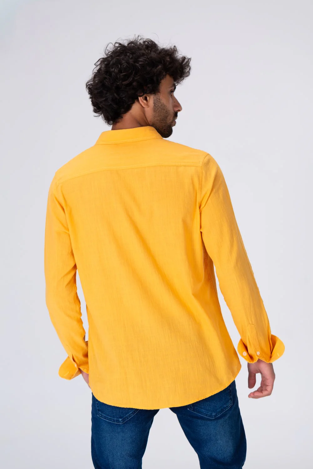 Mens Regular Fit Classic Plain Shirt With Comfortable Linen Material - Image 11