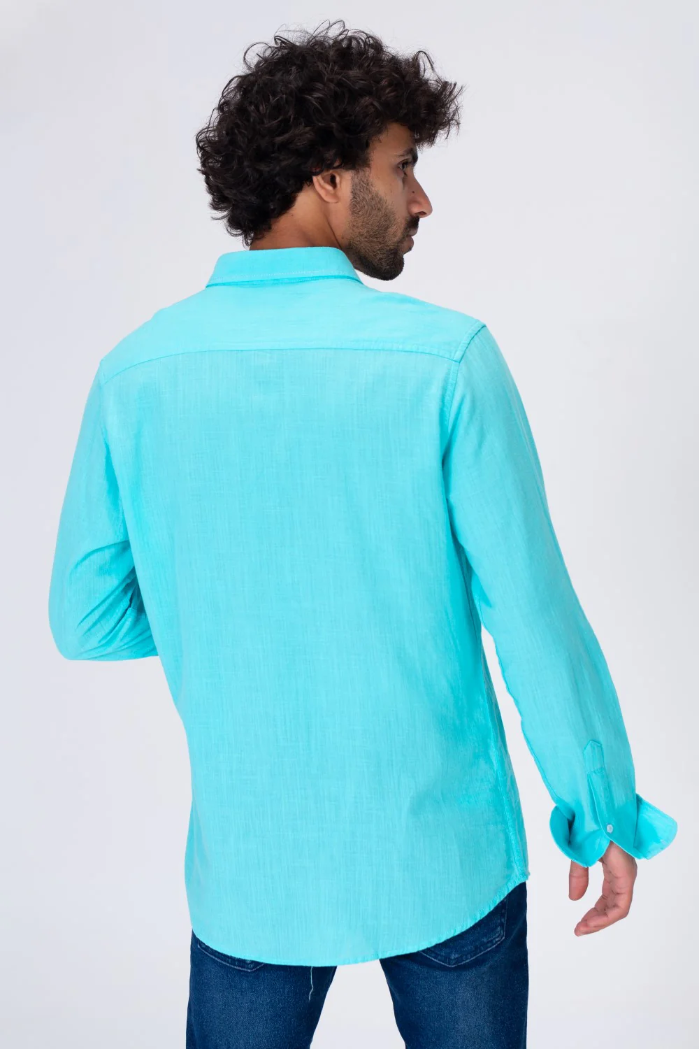 Mens Regular Fit Classic Plain Shirt With Comfortable Linen Material - Image 17