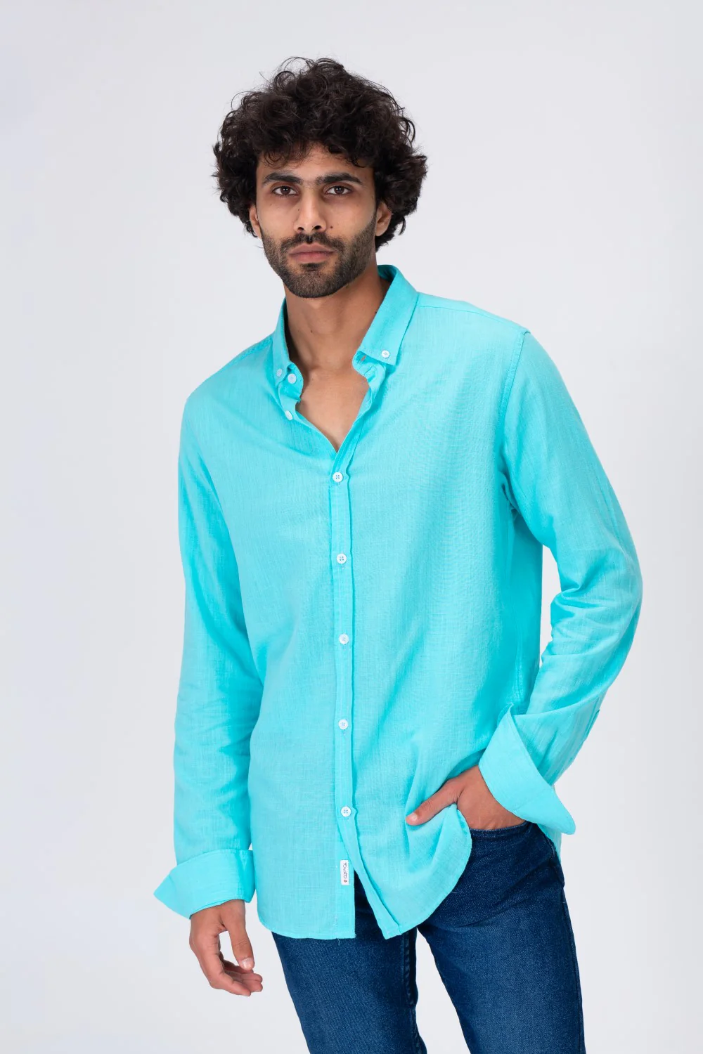 Mens Regular Fit Classic Plain Shirt With Comfortable Linen Material - Image 18