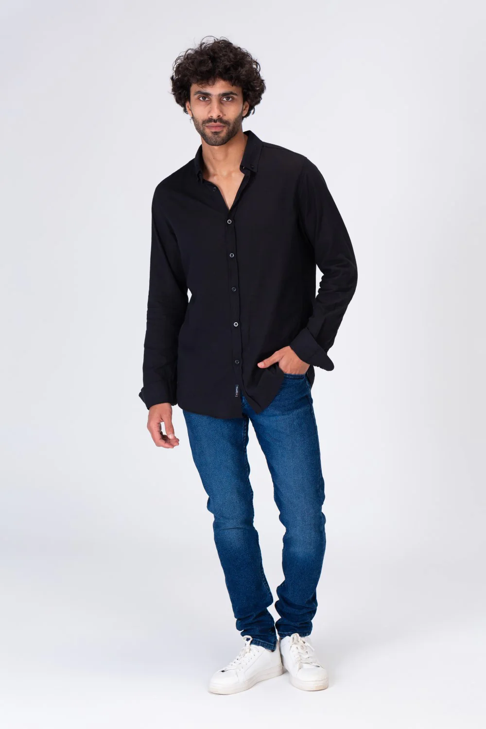 Mens Regular Fit Classic Plain Shirt With Comfortable Linen Material - Image 4