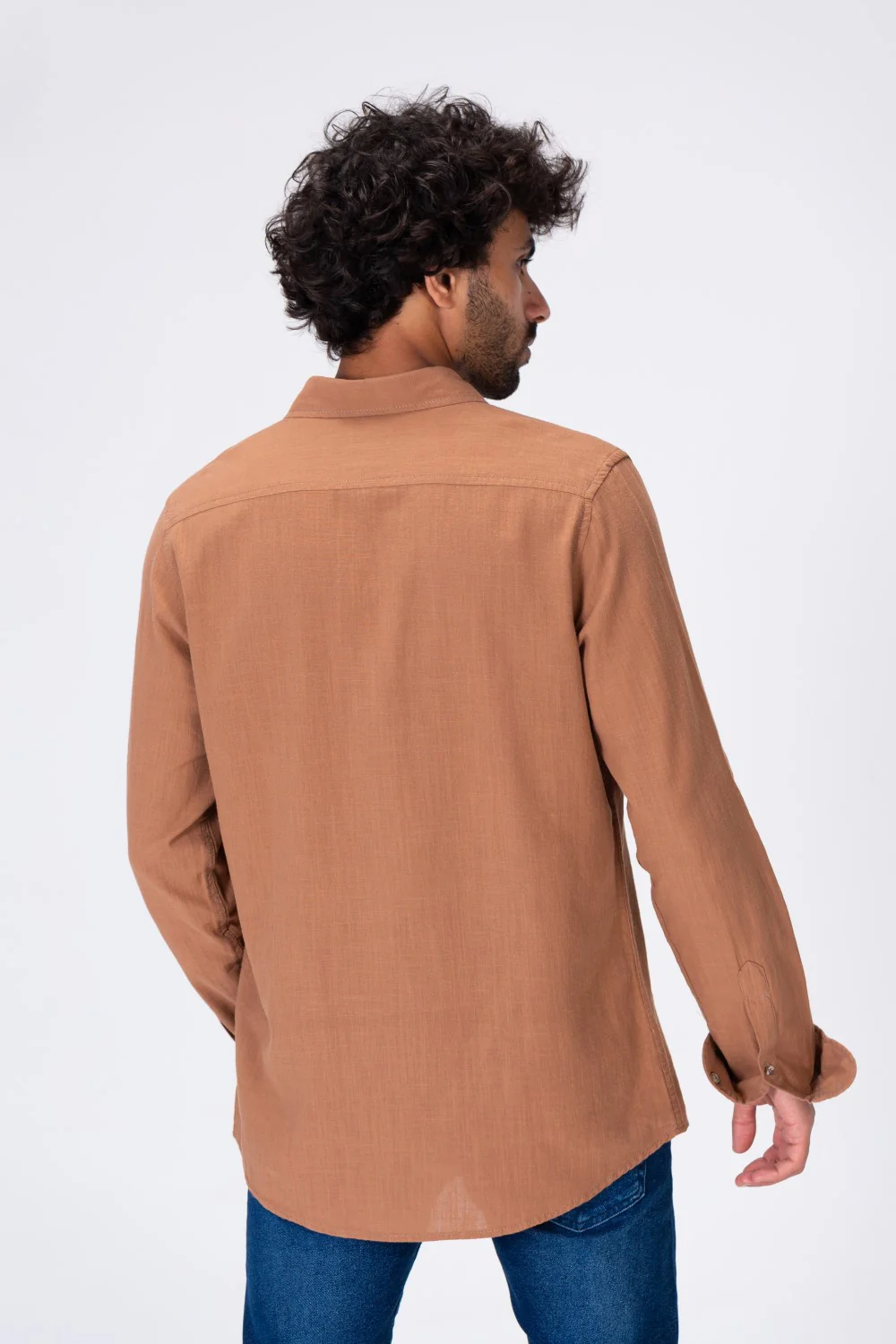 Mens Regular Fit Classic Plain Shirt With Comfortable Linen Material - Image 8