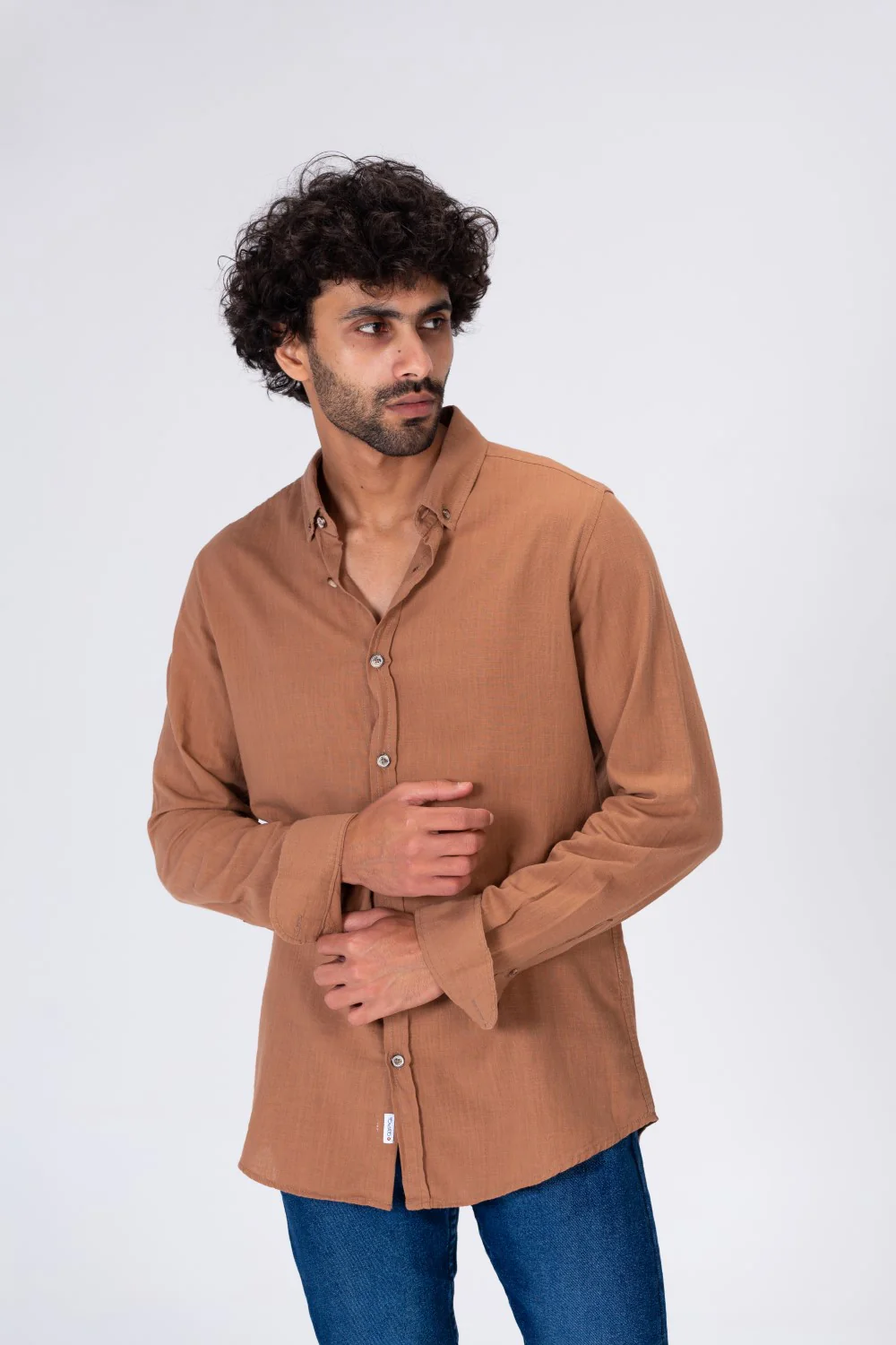 Mens Regular Fit Classic Plain Shirt With Comfortable Linen Material - Image 9