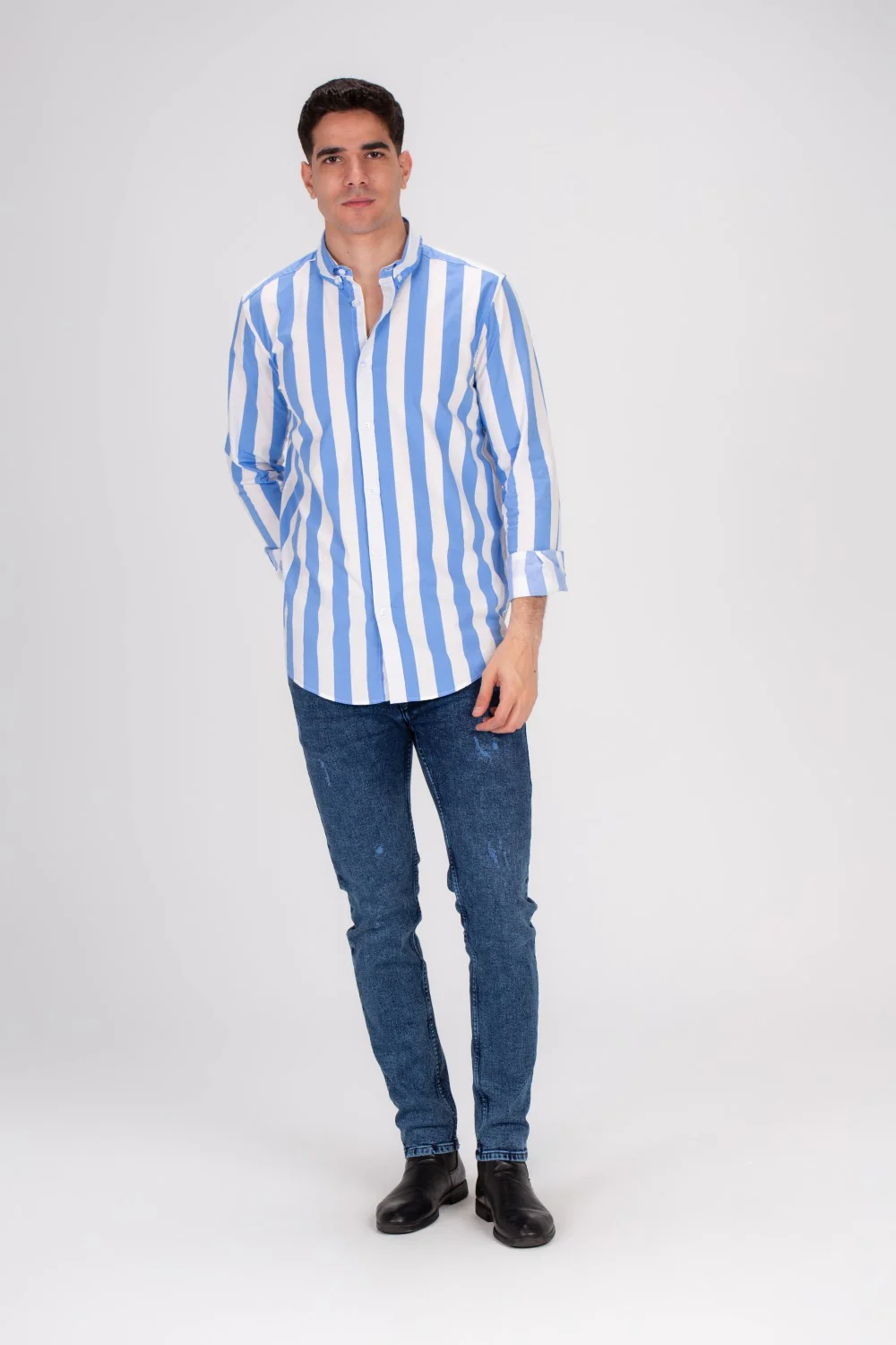 Men's Regular Fit Cotton Long Sleeves Striped Shirt Perfect For Casual Outings - Image 4