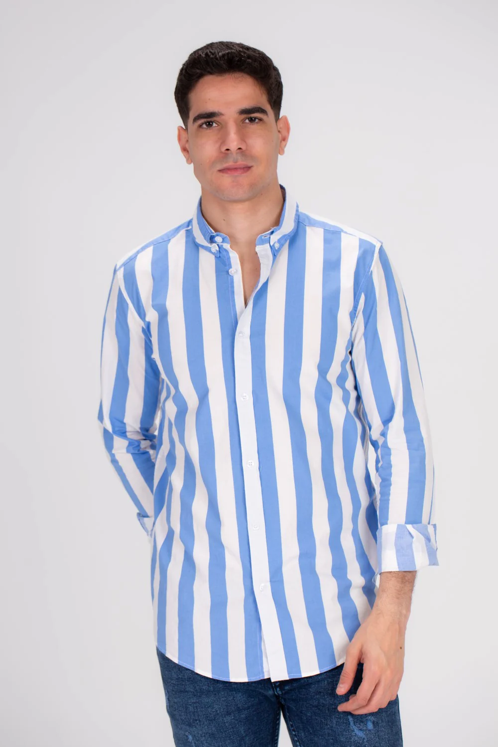 Men's Regular Fit Cotton Long Sleeves Striped Shirt Perfect For Casual Outings - Image 6