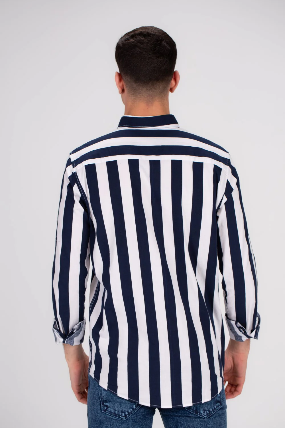 Men's Regular Fit Cotton Long Sleeves Striped Shirt Perfect For Casual Outings - Image 8