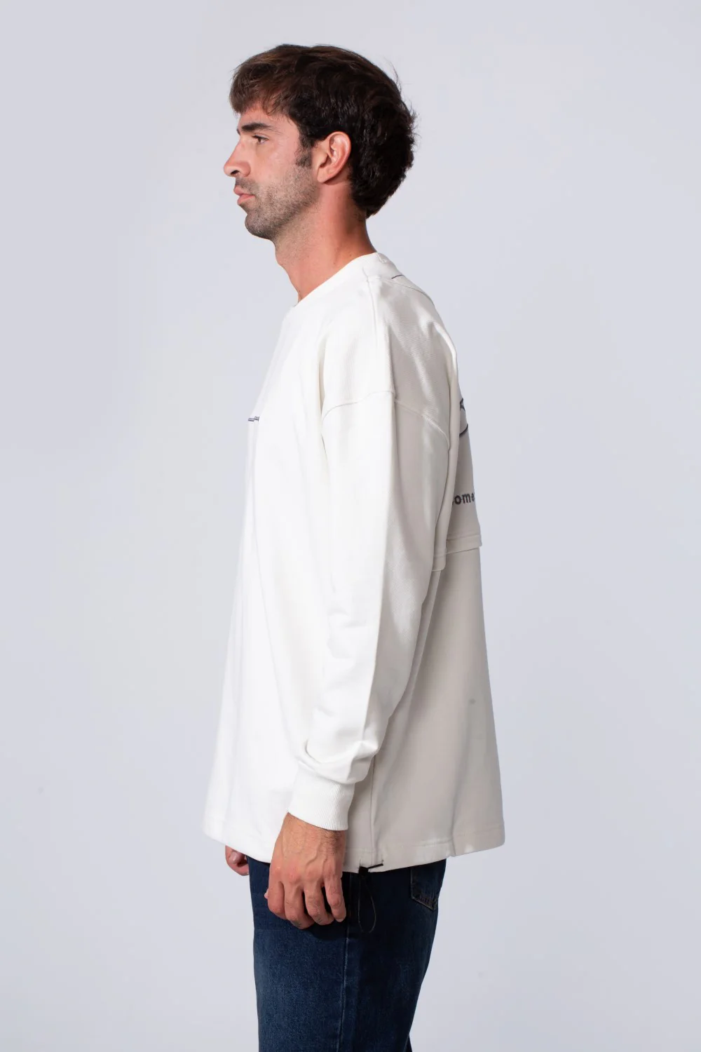 Men's Regular Fit Crew Neck Melton Front And Back Printed Sweatshirt - Image 12
