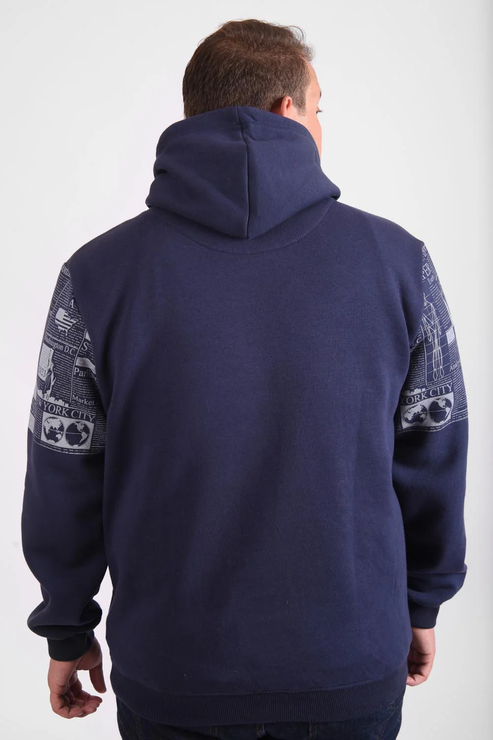 Men's Regular Fit Front Printed Hoodie Melton Basic Padded Big Size Sweatshirt - Image 2