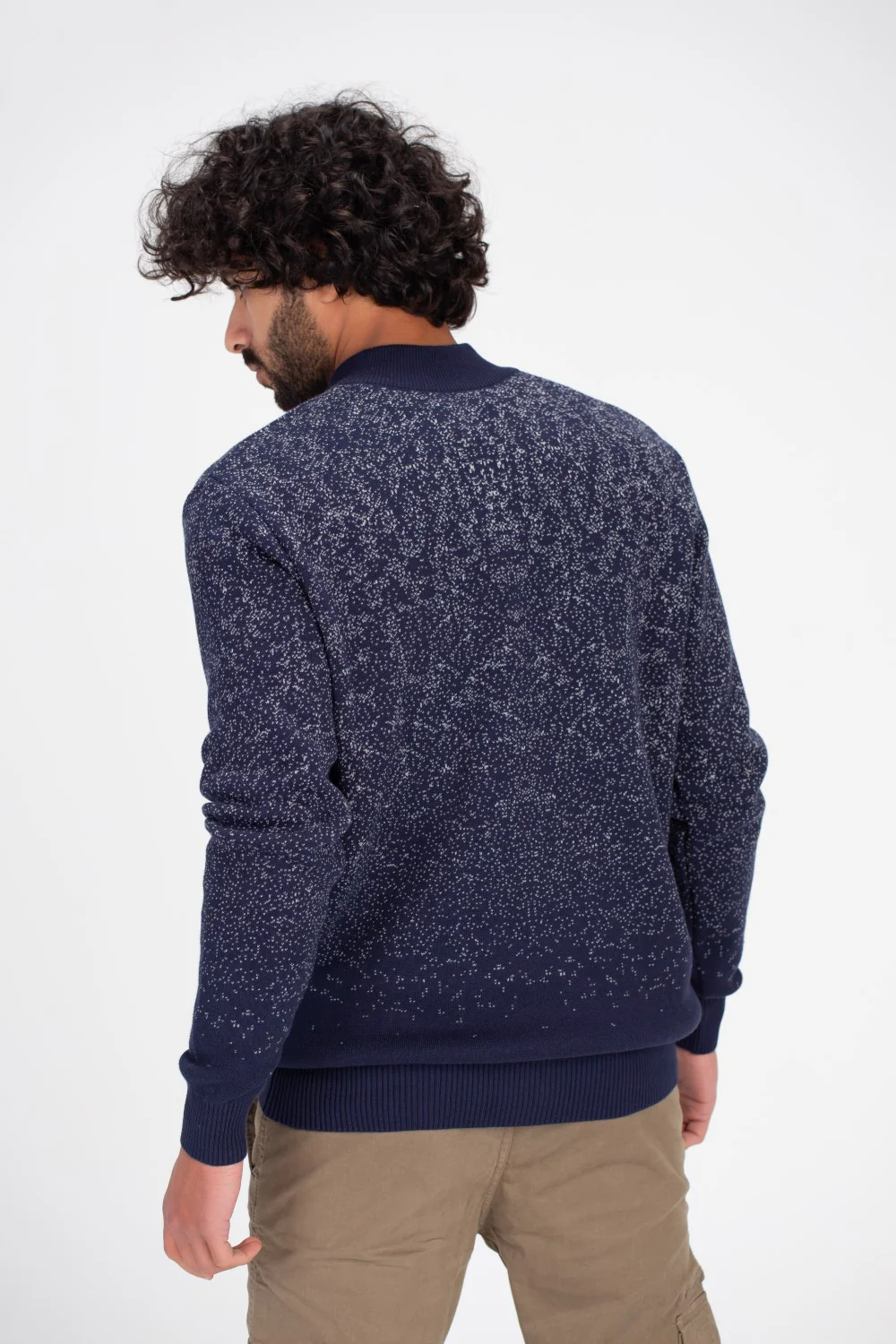 Men's Regular Fit Full Zipper Unique Style Comfort  Wool Pullover - Image 2