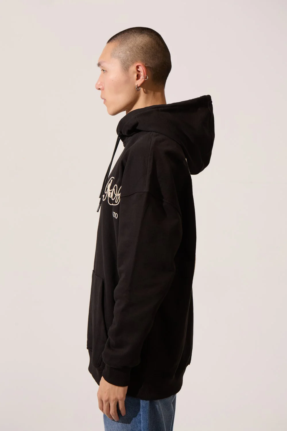 Men's Regular Fit Hooded Sweatshirt With Kangaroo Pocket And Front & Back Print - Image 3