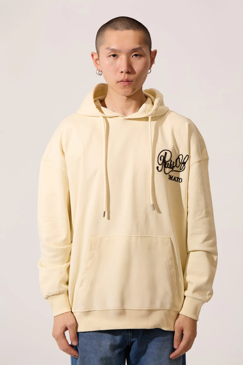 Men's Regular Fit Hooded Sweatshirt With Kangaroo Pocket And Front & Back Print - Image 5