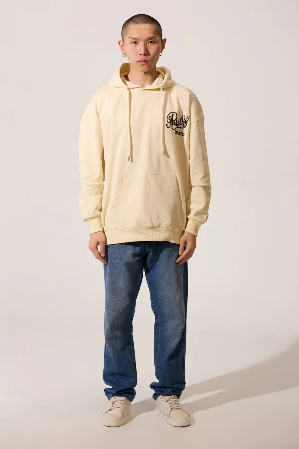 Men's Regular Fit Hooded Sweatshirt With Kangaroo Pocket And Front & Back Print - Image 8