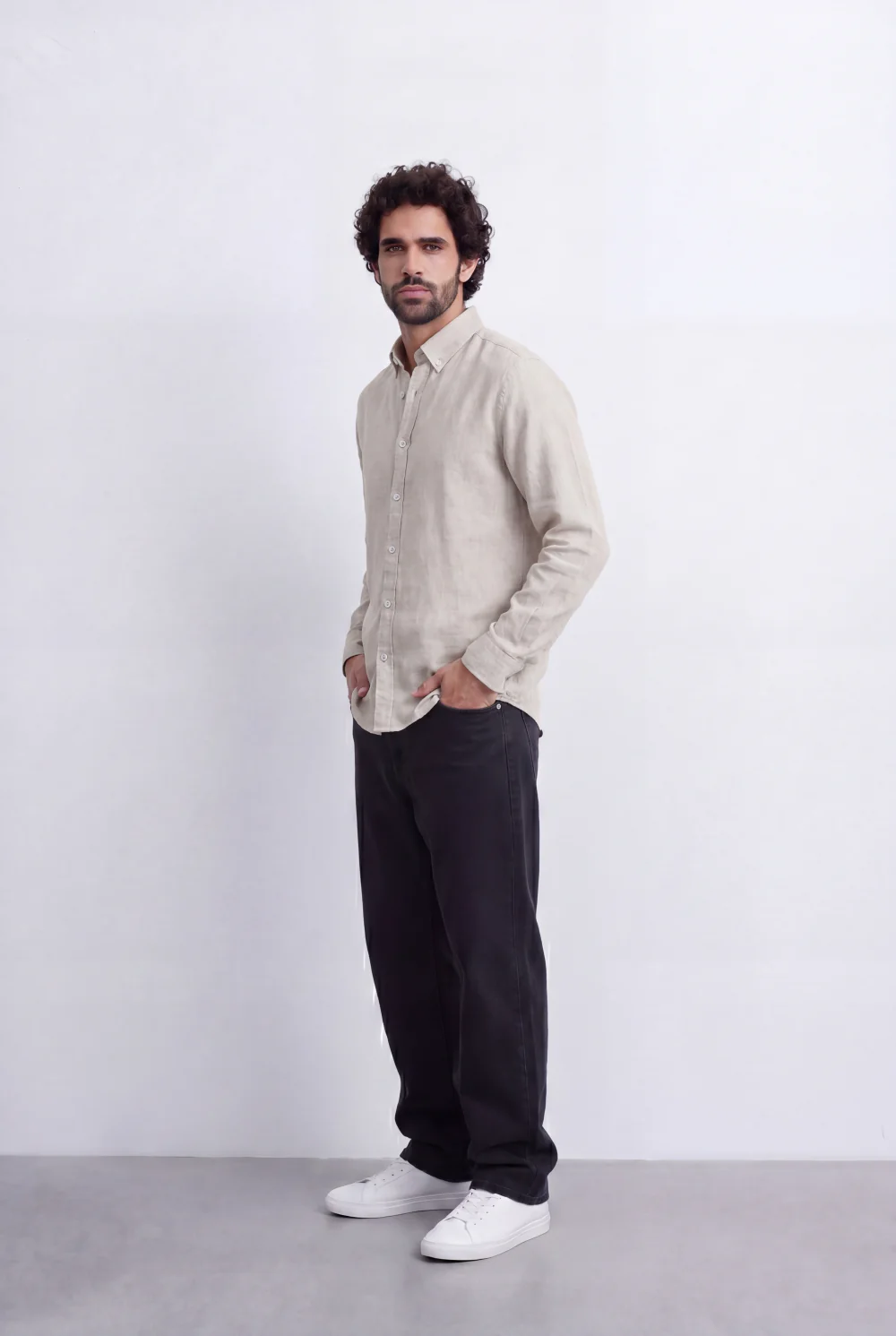 Men's Regular Fit Long Sleeve Basic Shirt Spread Collar Button-Up Tomato Store - Image 4