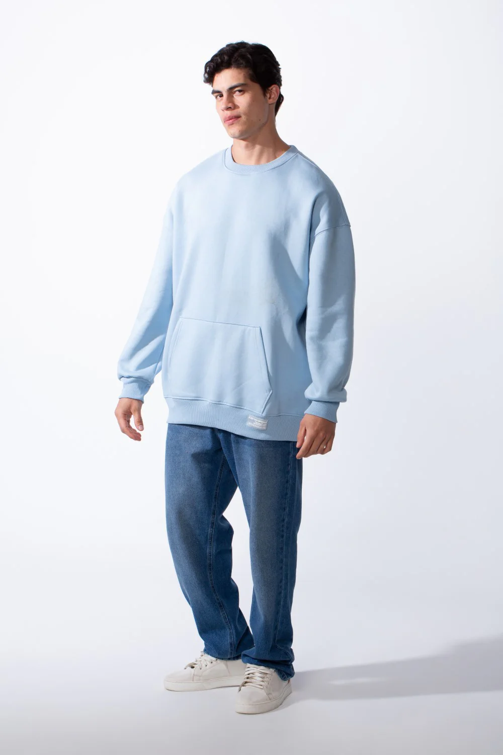 Men's Regular Fit Long Sleeve Crew Neck Kangaroo Pocket Knit Comfortable Melton Sweatshirt - Image 11