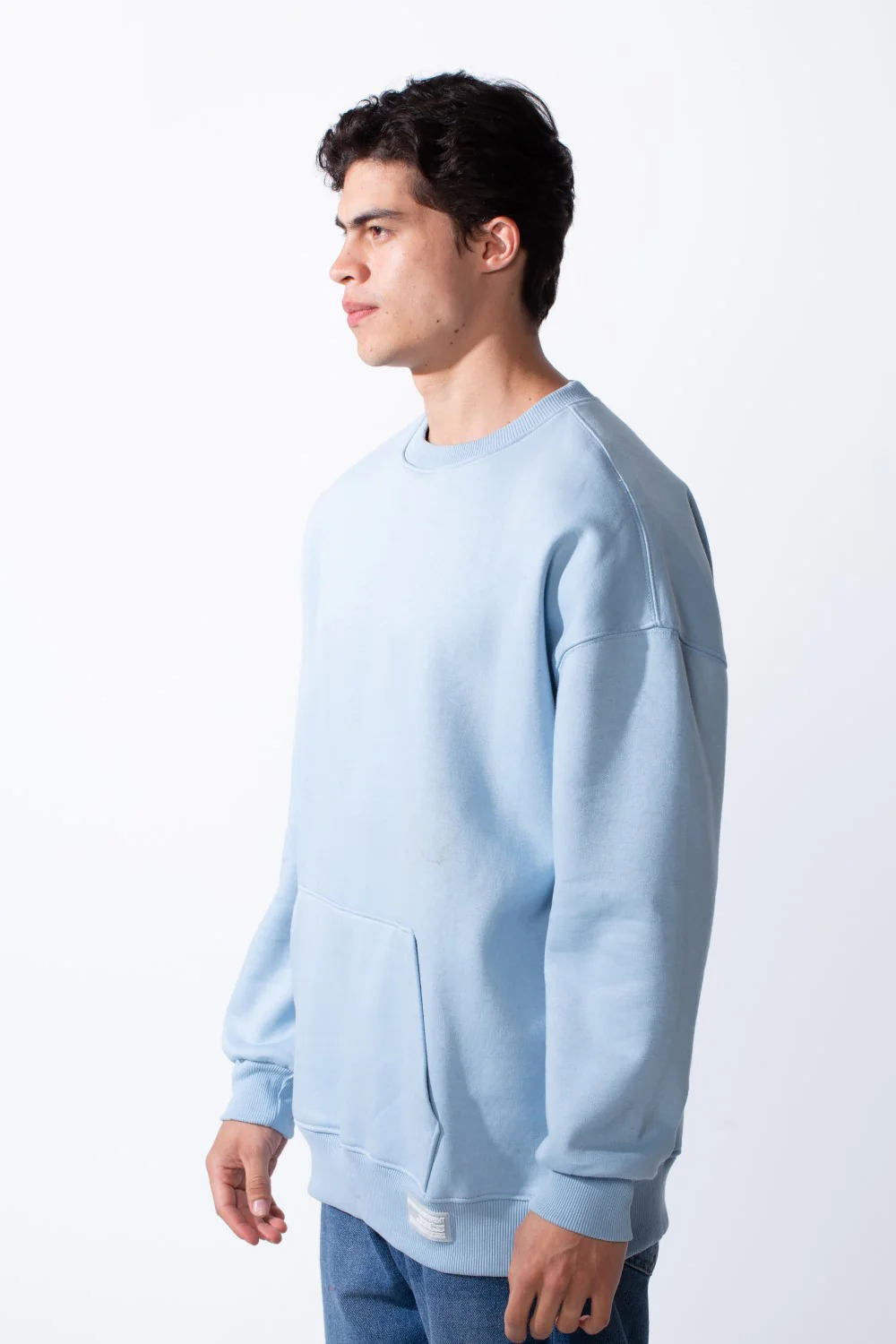 Men's Regular Fit Long Sleeve Crew Neck Kangaroo Pocket Knit Comfortable Melton Sweatshirt - Image 12