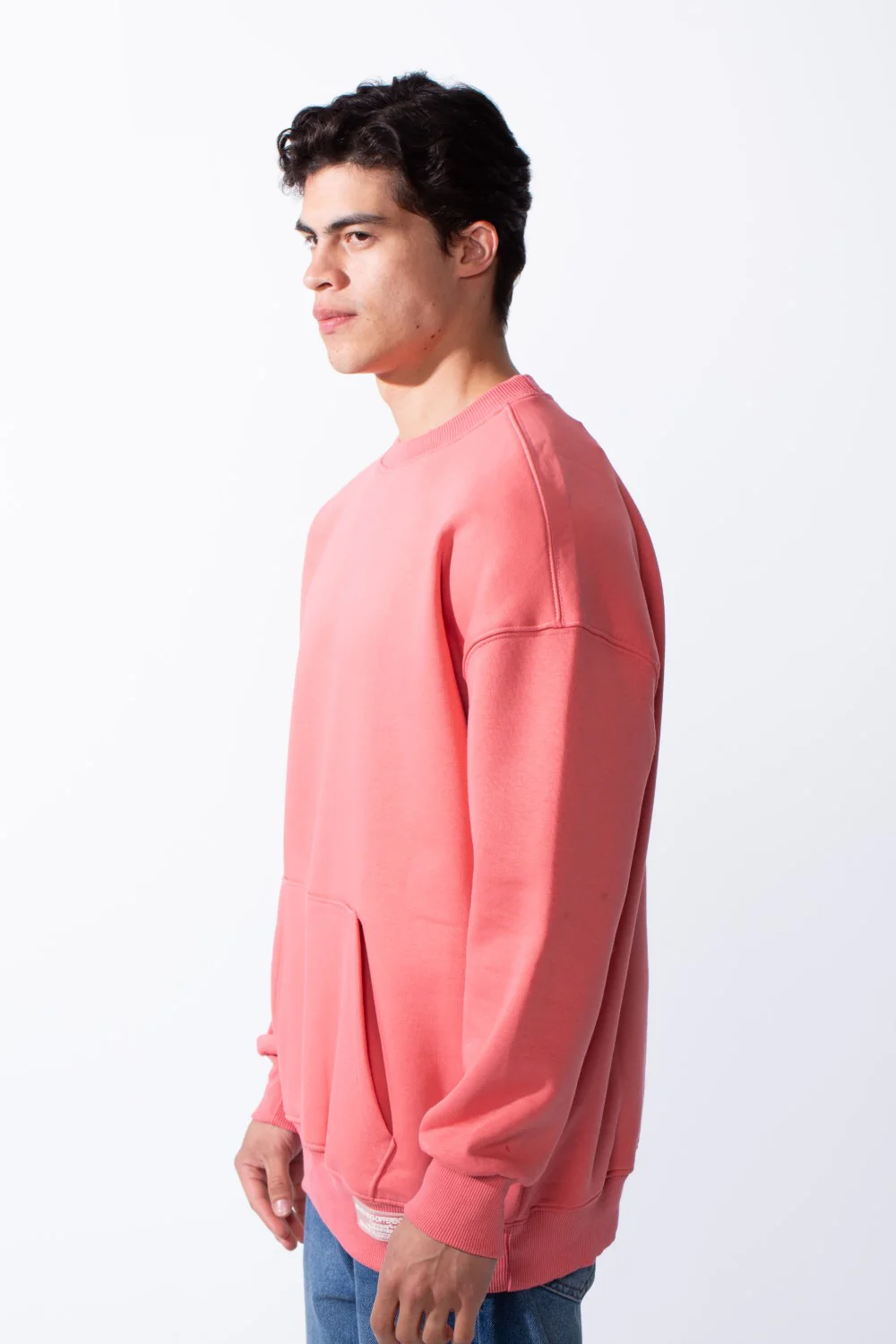 Men's Regular Fit Long Sleeve Crew Neck Kangaroo Pocket Knit Comfortable Melton Sweatshirt - Image 16