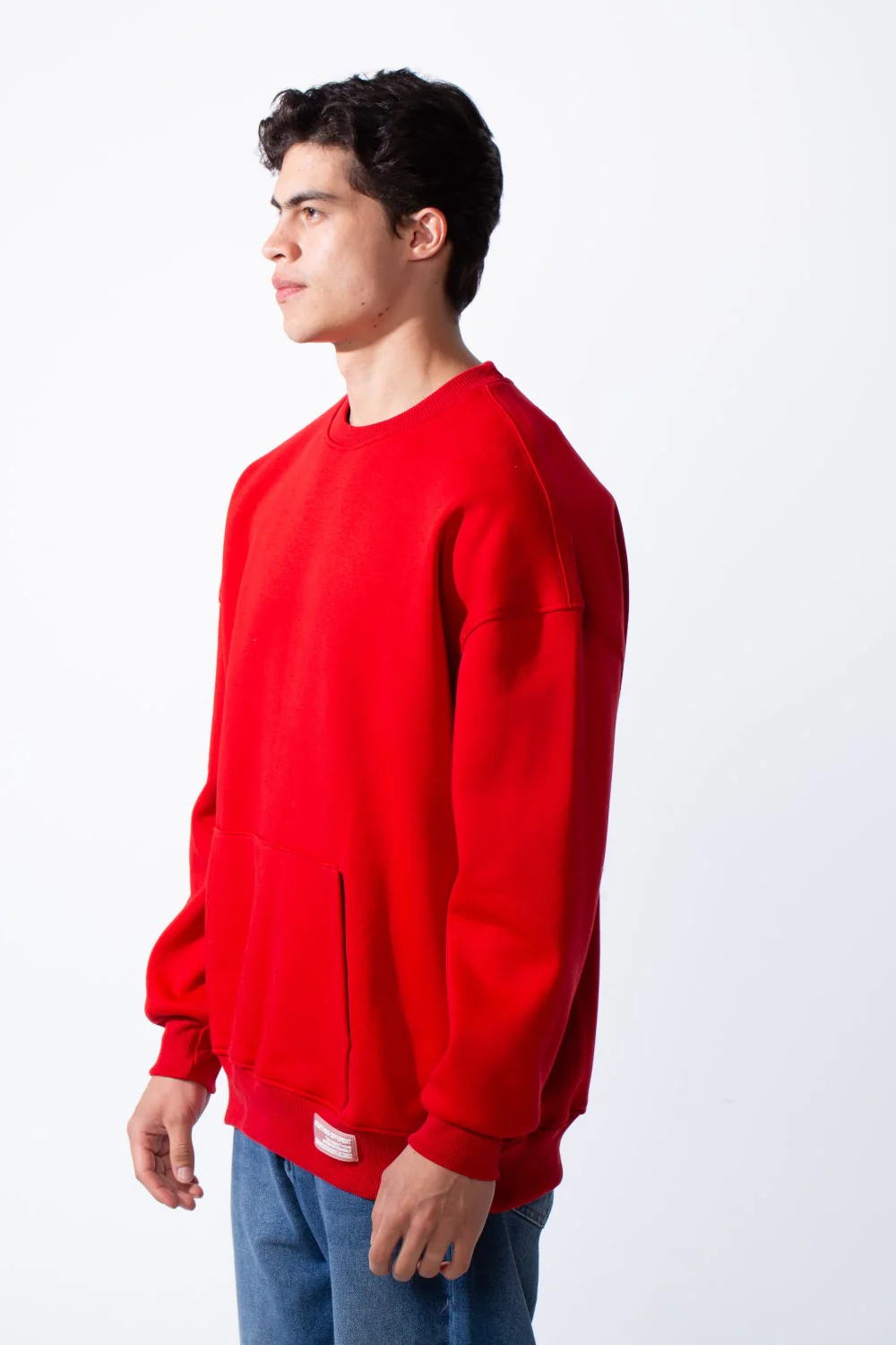 Men's Regular Fit Long Sleeve Crew Neck Kangaroo Pocket Knit Comfortable Melton Sweatshirt - Image 20
