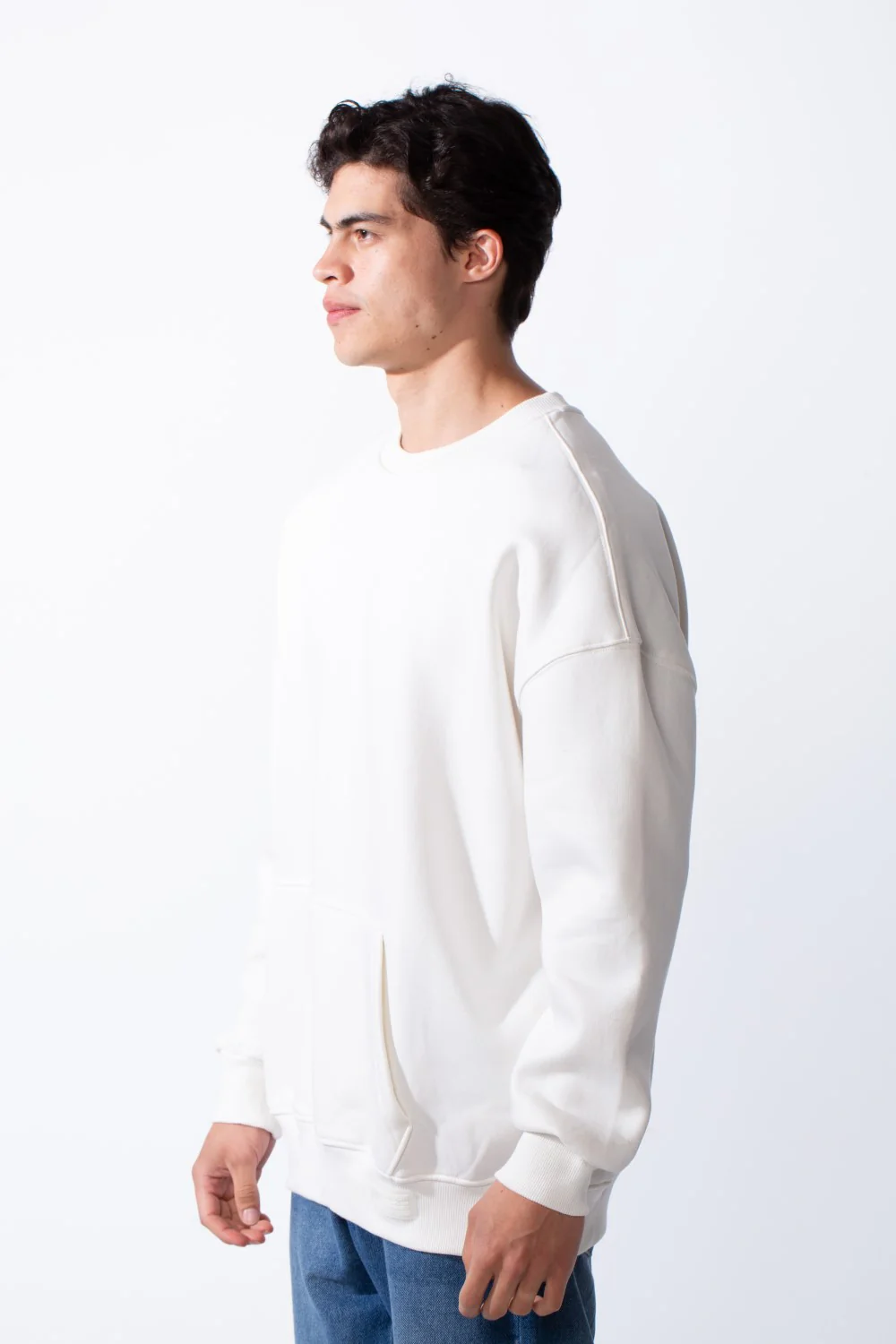 Men's Regular Fit Long Sleeve Crew Neck Kangaroo Pocket Knit Comfortable Melton Sweatshirt - Image 24