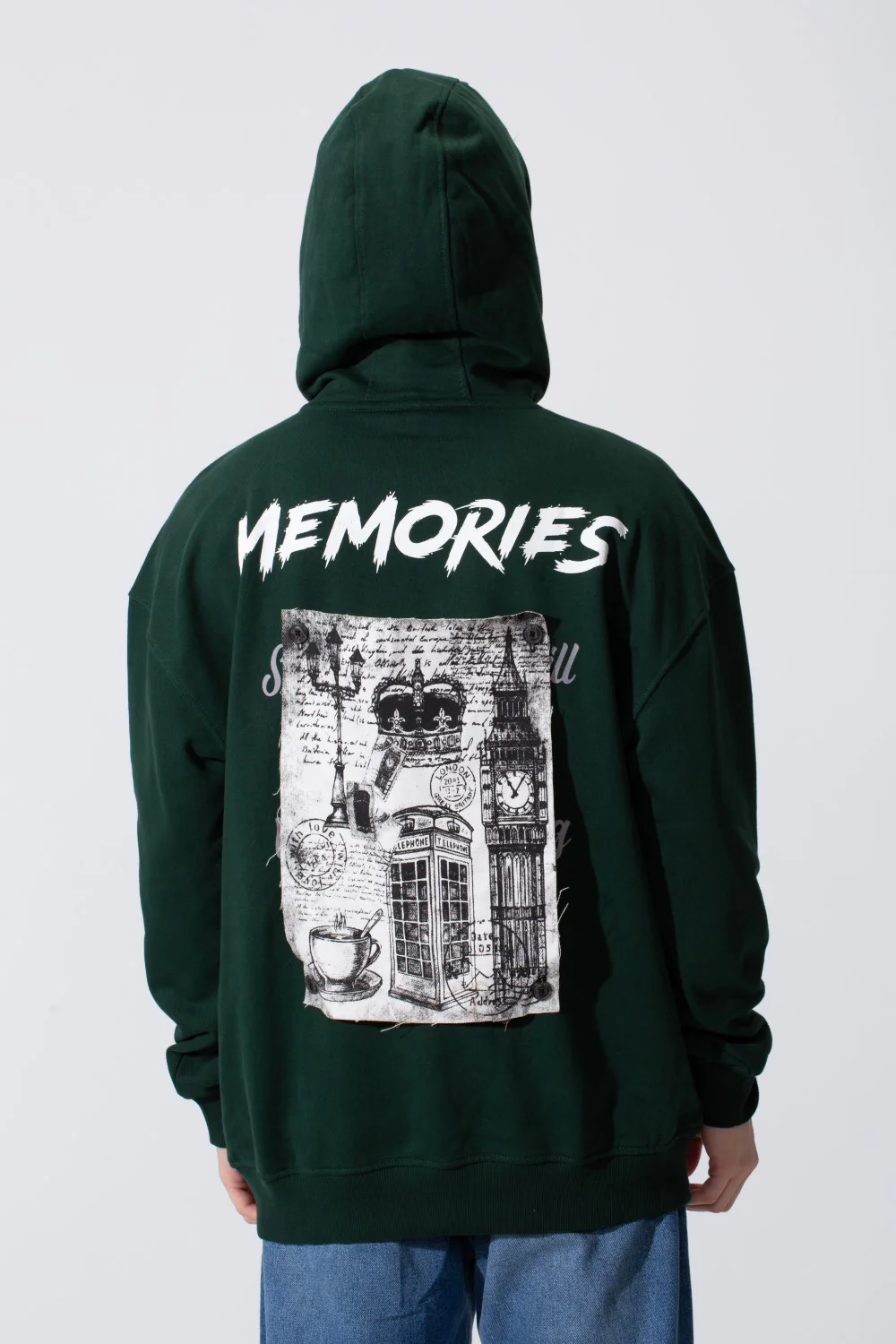 Men's Regular Fit Long Sleeves Hood Sweatshirt With A Memories Print - Image 6