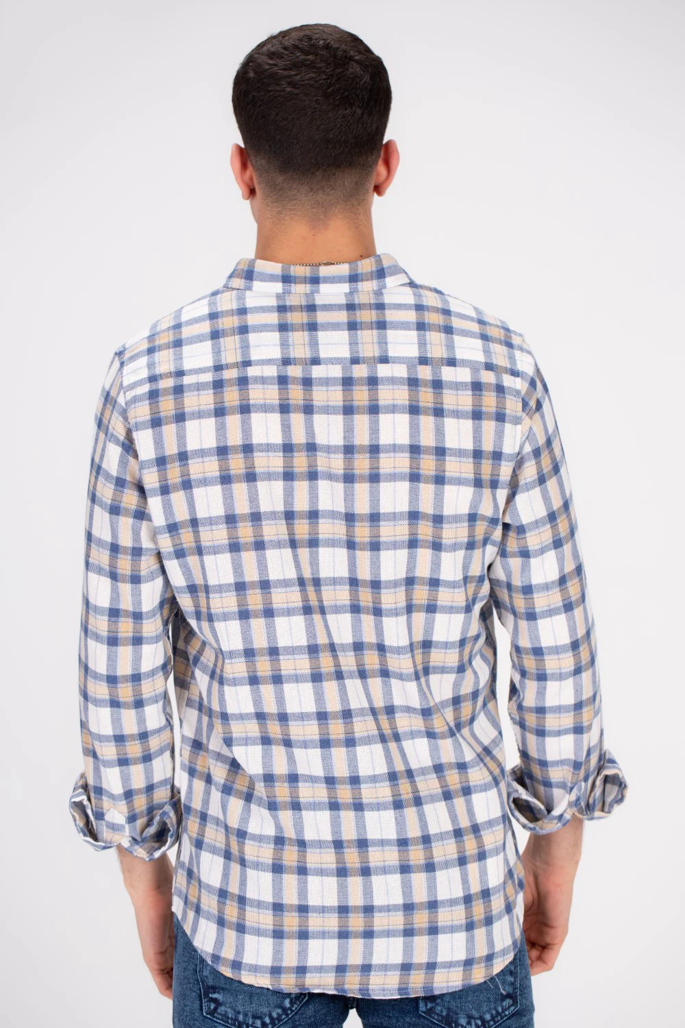 Men's Regular Fit Made From Soft & Breathable Cotton Checked Shirt That Features A Unique Cut - Image 2