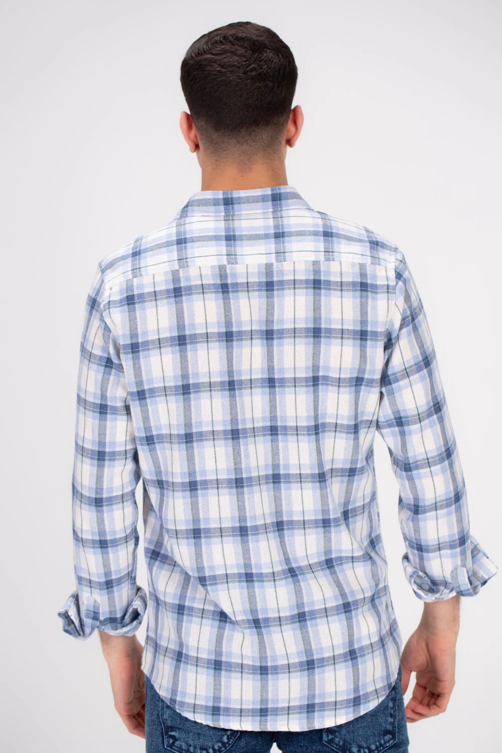 Men's Regular Fit Made From Soft & Breathable Cotton Checked Shirt That Features A Unique Cut - Image 5