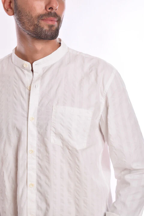 Men's Regular Fit Made Of Soft Cotton Long Sleeves Half Neck Shirt - Image 9