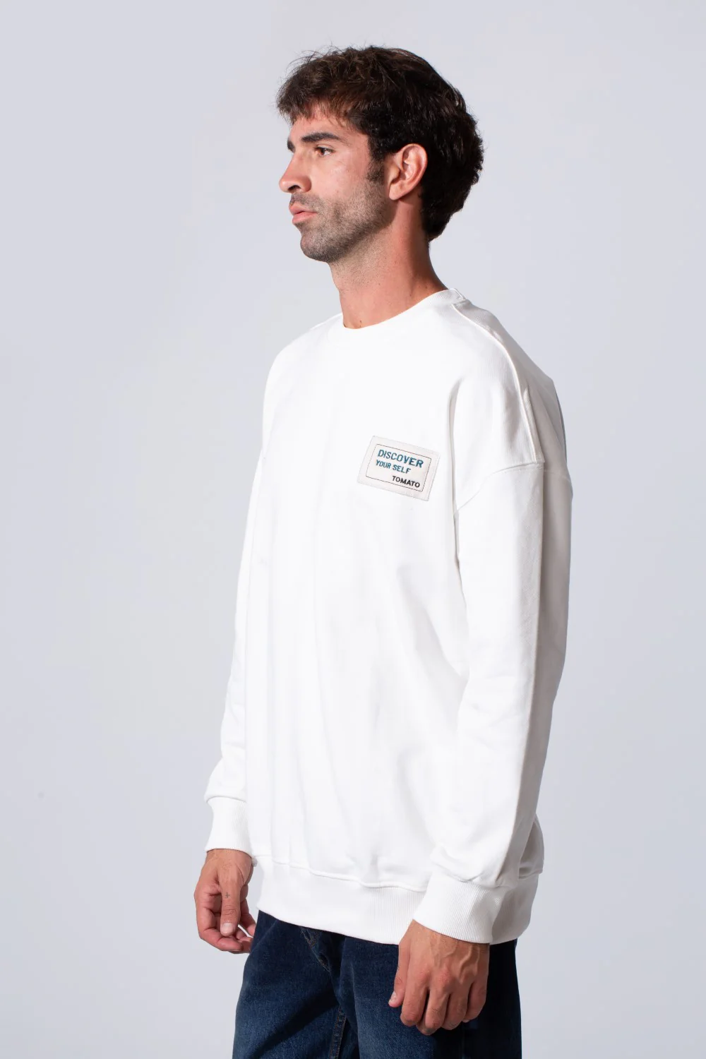 Men's Regular Fit Melton Sweatshirt With Graphic Print And Crew Neck - Image 11
