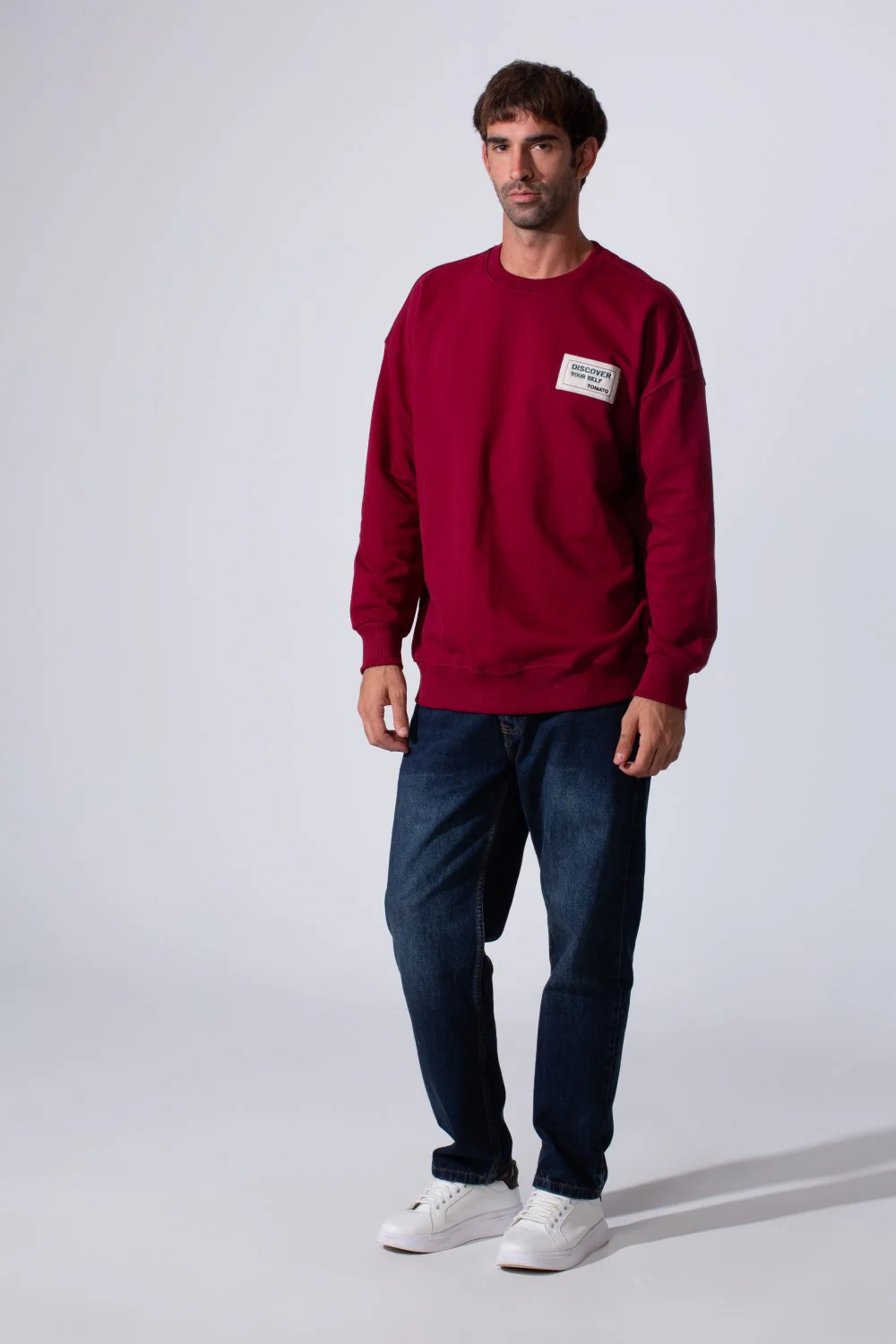 Men's Regular Fit Melton Sweatshirt With Graphic Print And Crew Neck - Image 16
