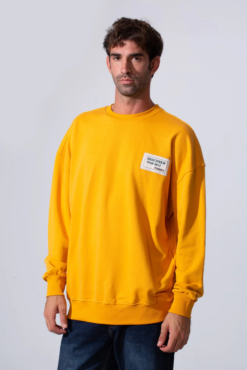 Men's Regular Fit Melton Sweatshirt With Graphic Print And Crew Neck - Image 5