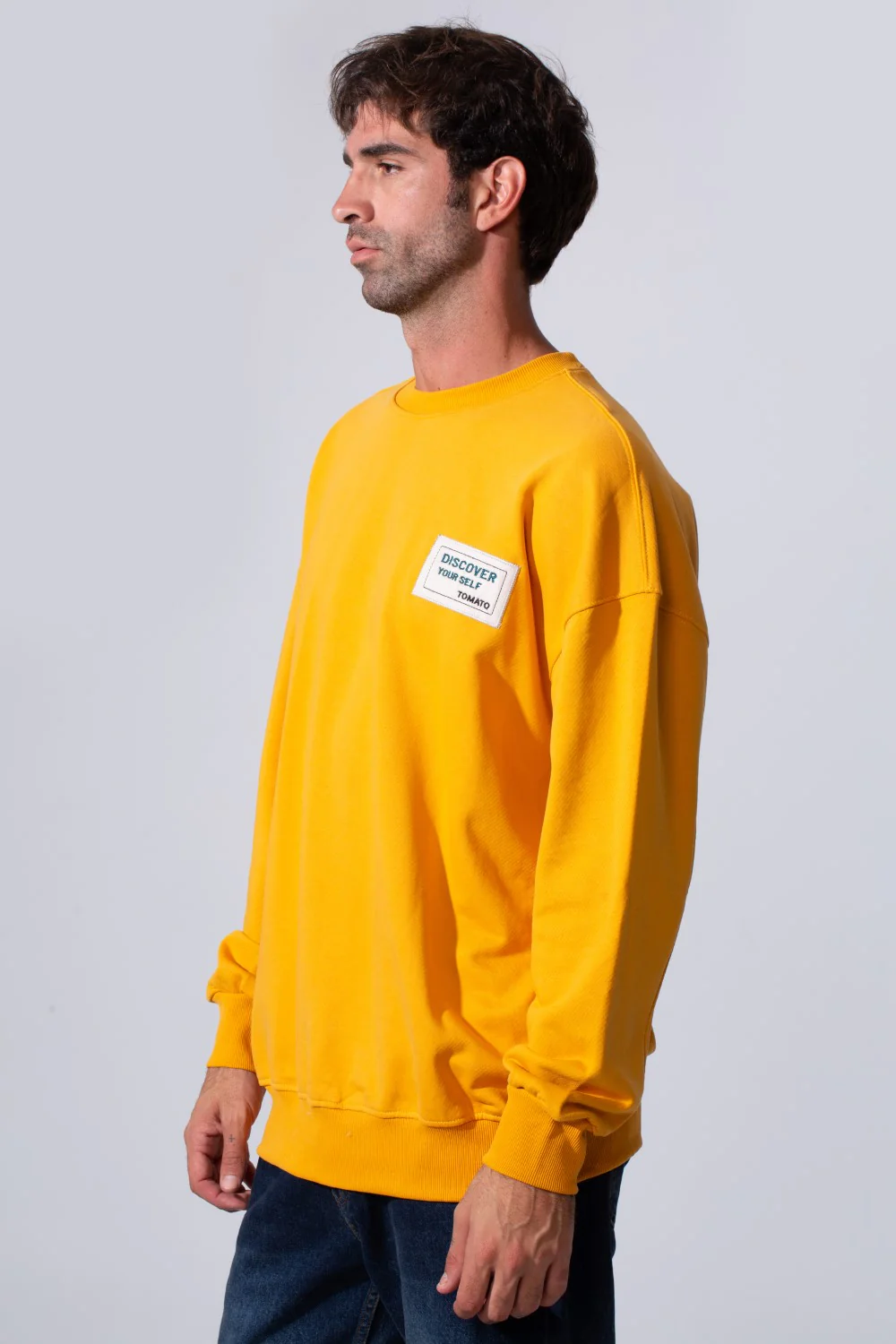 Men's Regular Fit Melton Sweatshirt With Graphic Print And Crew Neck - Image 7