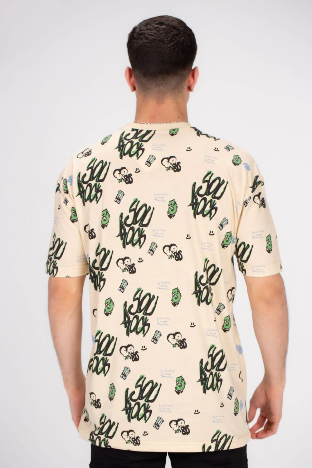 Men's Regular Fit Over Size Front & Back Printed T-shirt Made With Soft Breathable Cotton For All Day - Image 2
