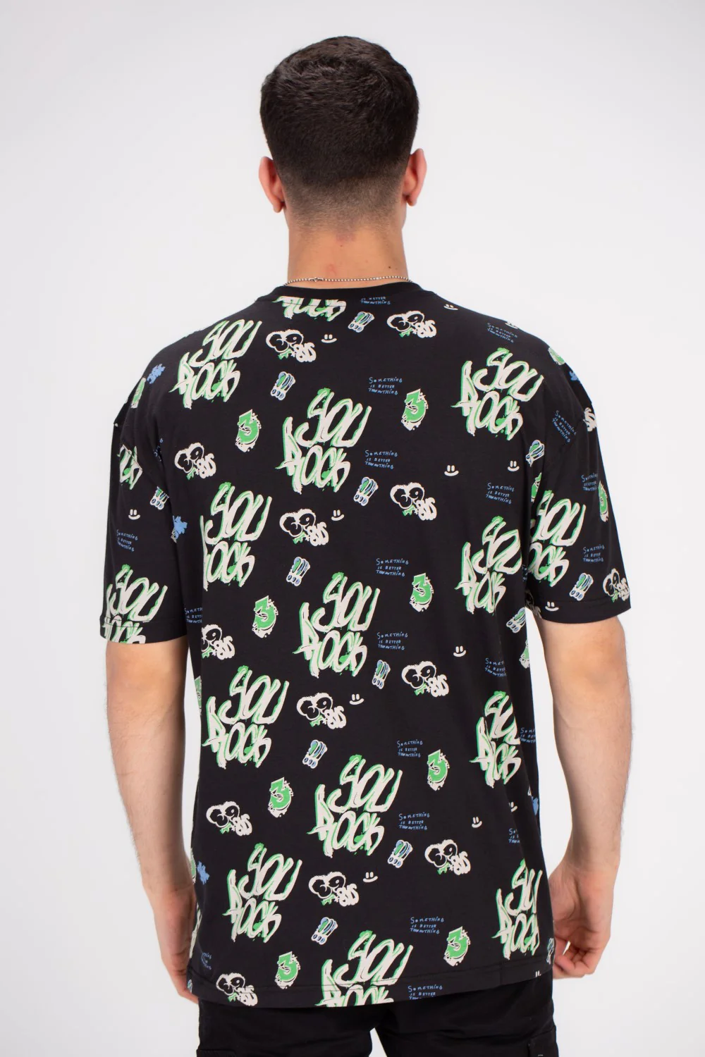 Men's Regular Fit Over Size Front & Back Printed T-shirt Made With Soft Breathable Cotton For All Day - Image 5
